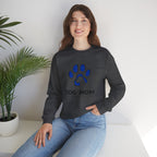 Dog Mom Crewneck Sweatshirt – Blue Paw Graphic "Dog Mom"