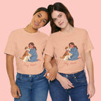 Dog Mom T‑Shirt — Cute Woman Hugging Dog Graphic Tee