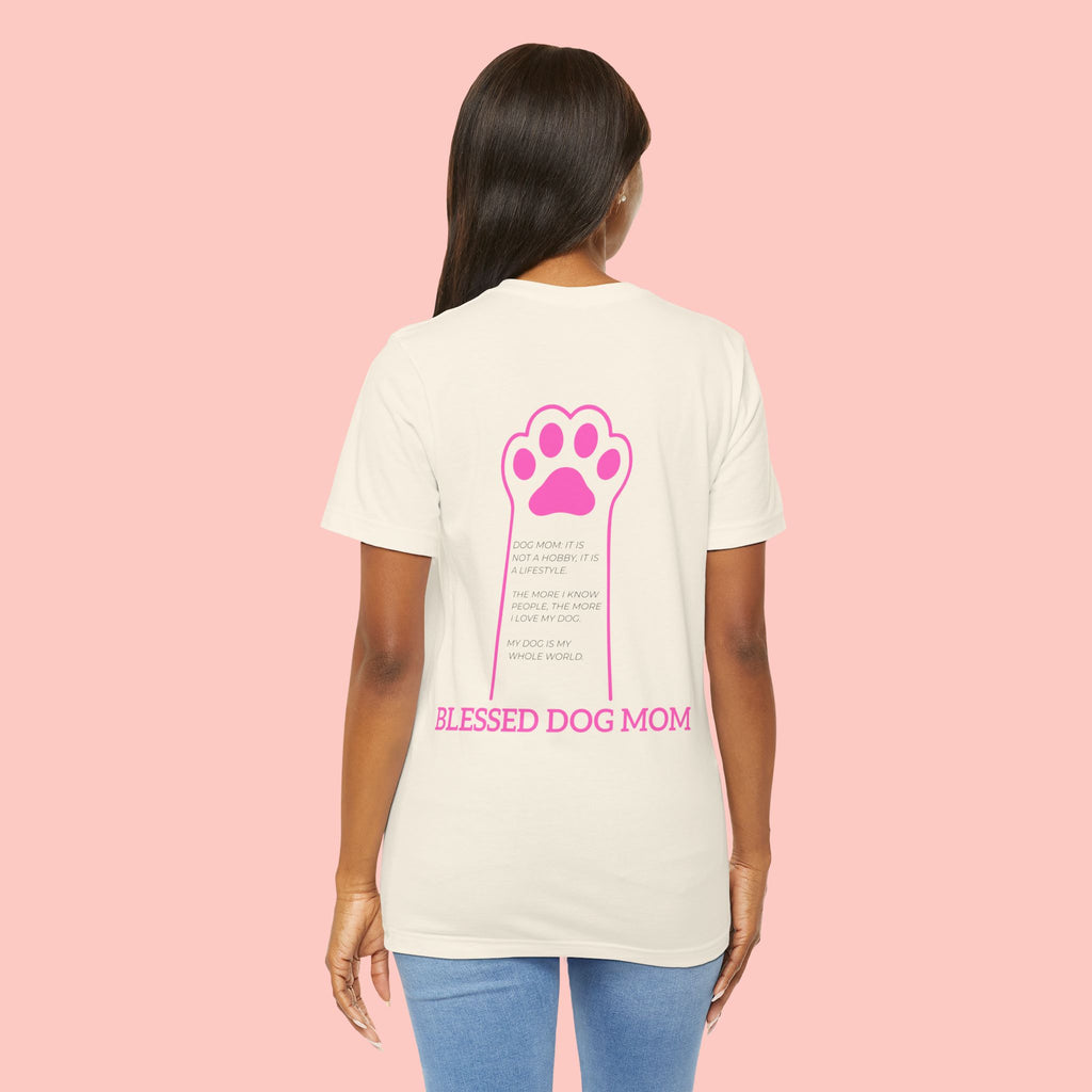 Blessed Dog Mom T-Shirt — Pink Paw Graphic Dog Lover Tee