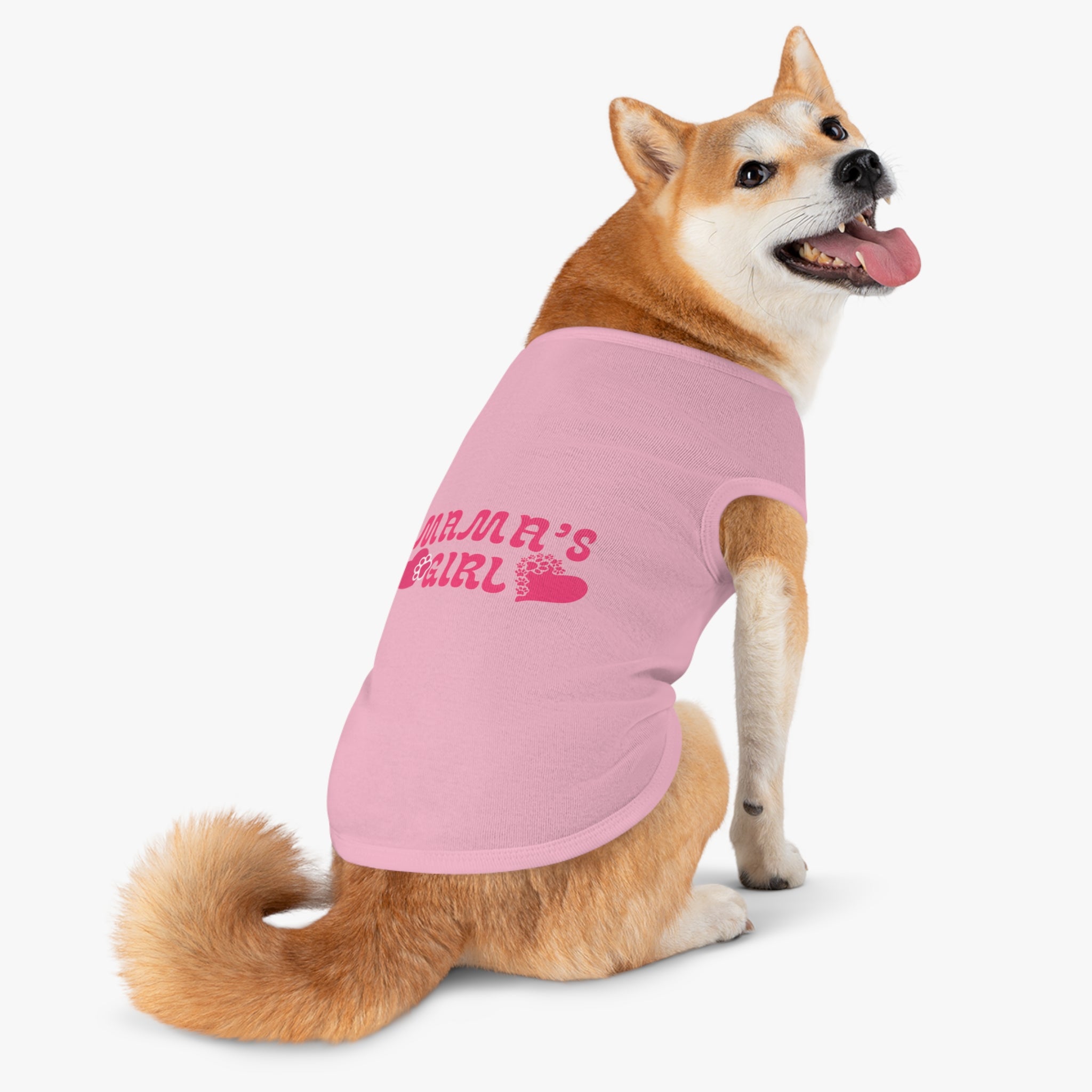 Mama's Girl Pet Tank Top — Pink Heart & Paw Dog Shirt