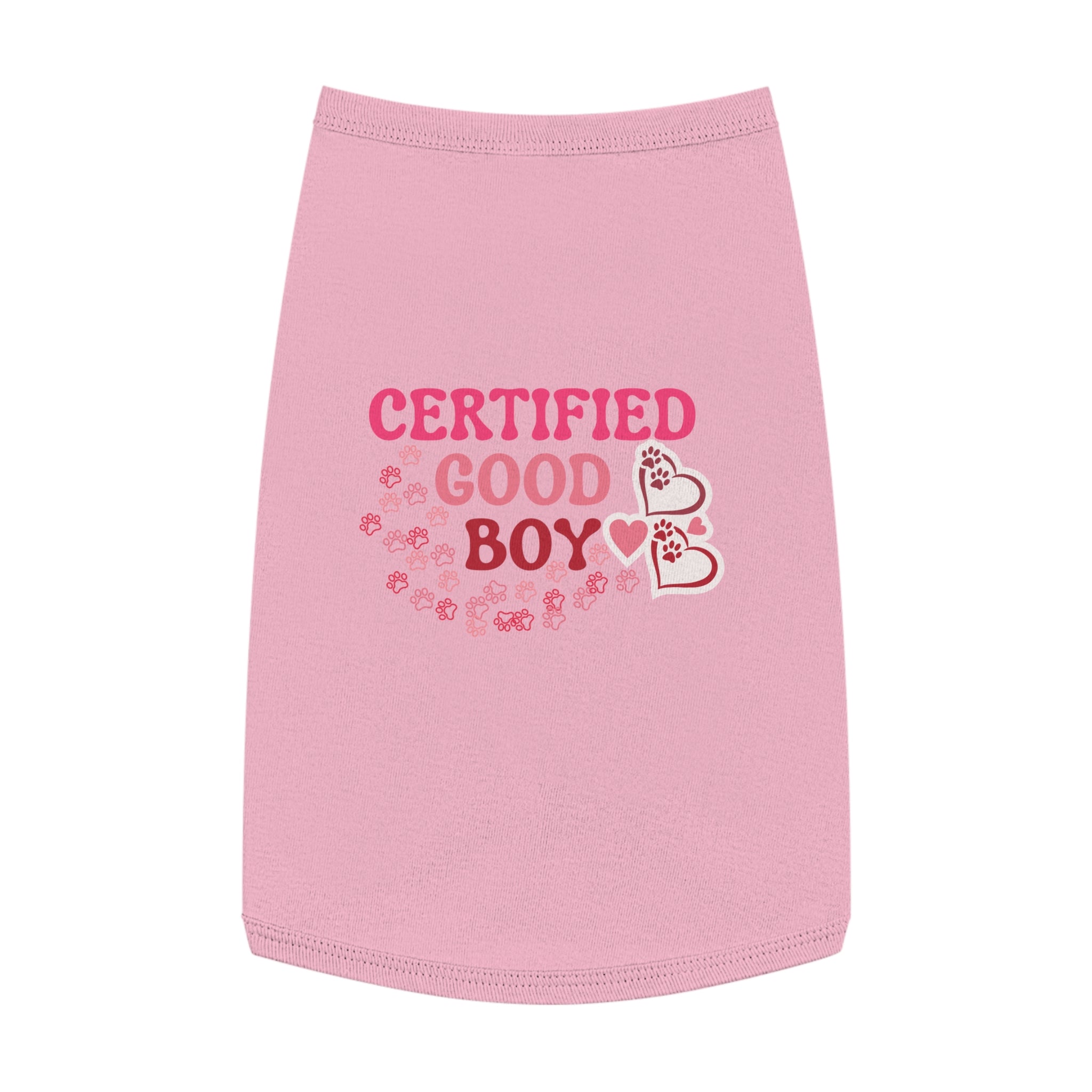Certified Good Boy Pet Tank Top - Cute Paw & Heart Dog Tee