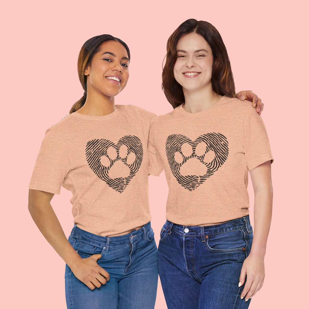 Fingerprint Heart Paw T-Shirt — Dog Paw Love Tee