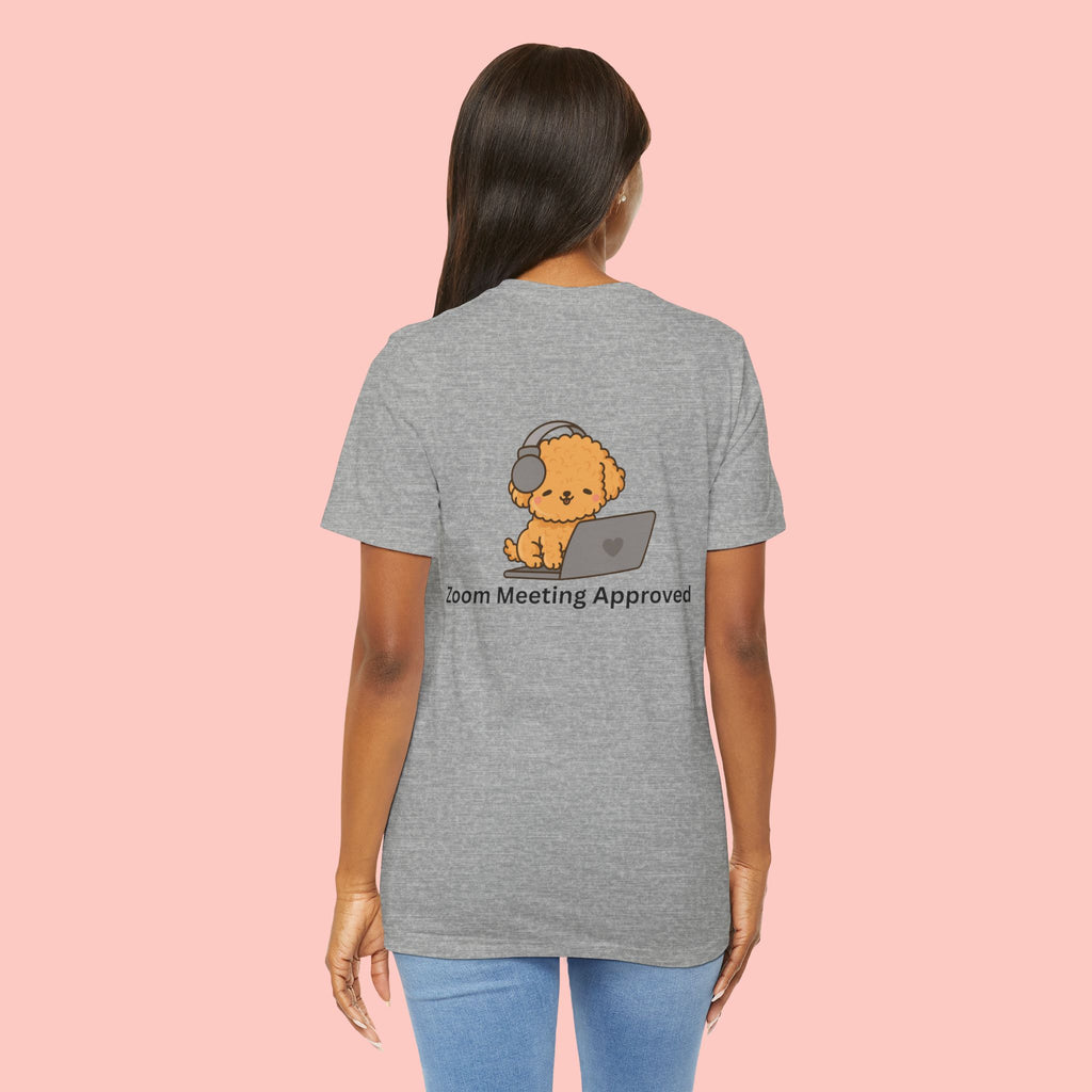 Cute Dog 'Zoom Meeting Approved' Tee - Remote Work Humor T-Shirt