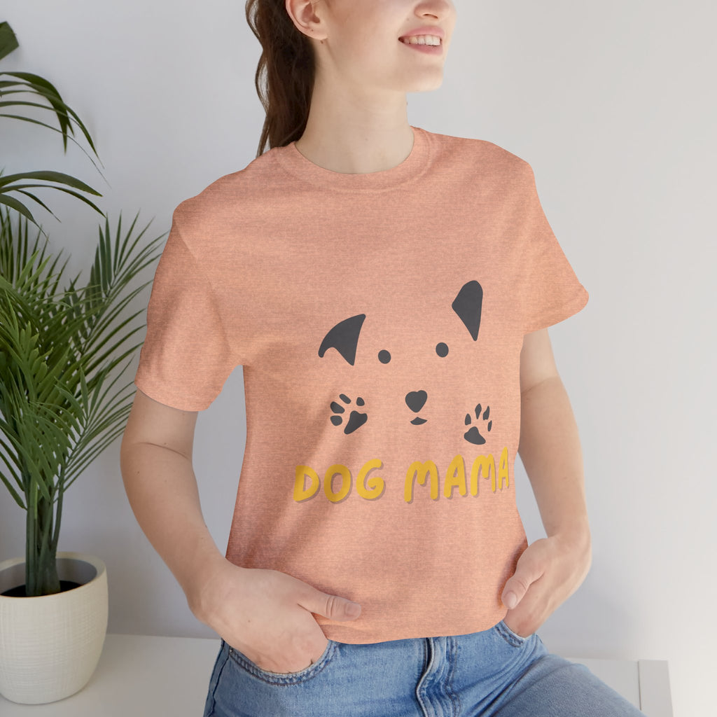 Dog Mama Graphic Tee — Cute Paw Print Dog Face T-Shirt for Dog Lovers