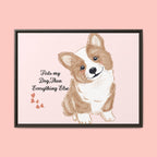 Framed Canvas Print — "First My Dog, Then Everything Else" Corgi Wall Art