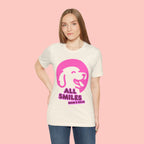 All Smiles Mom's Rules T-Shirt — Cute Pink Dog Graphic Tee for Moms & Pet Lovers