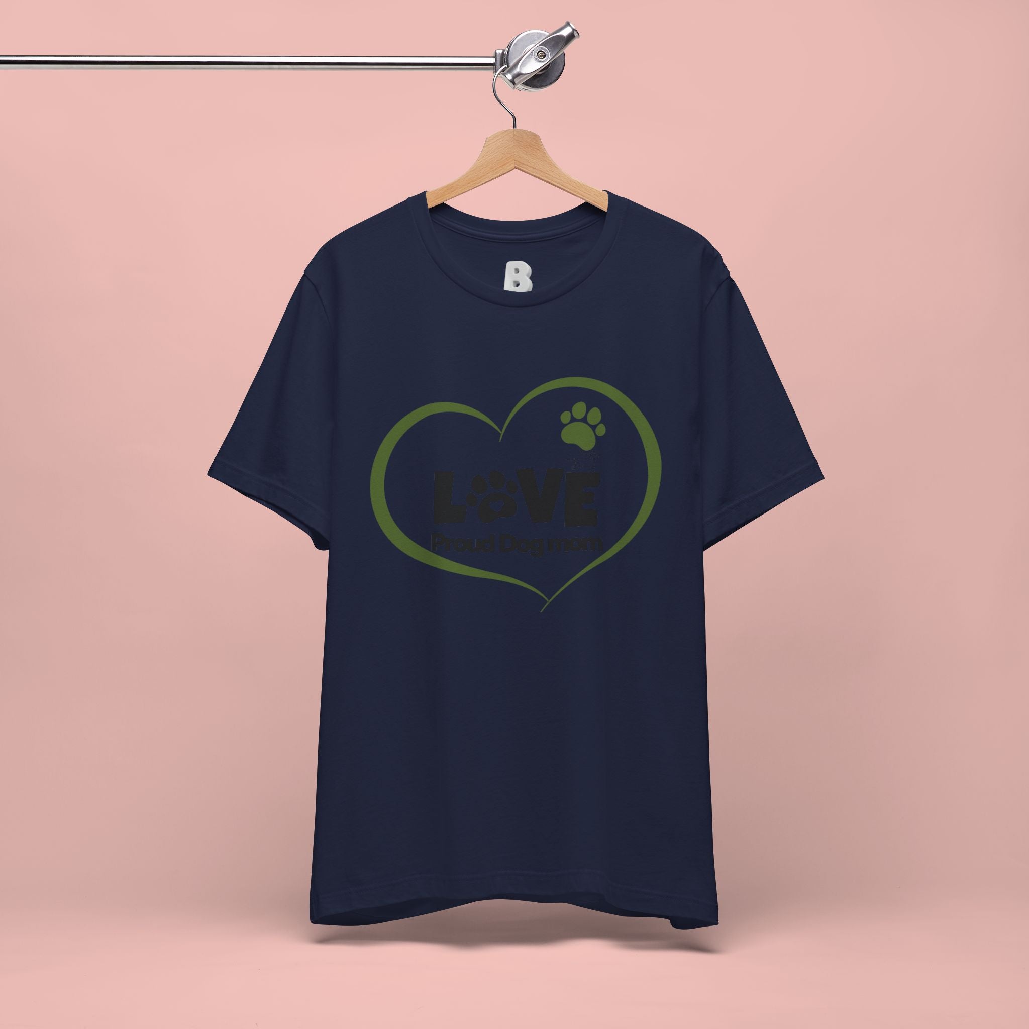 Dog Mom Love T-Shirt — "LOVE Proud Dog Mom" Heart Paw Tee