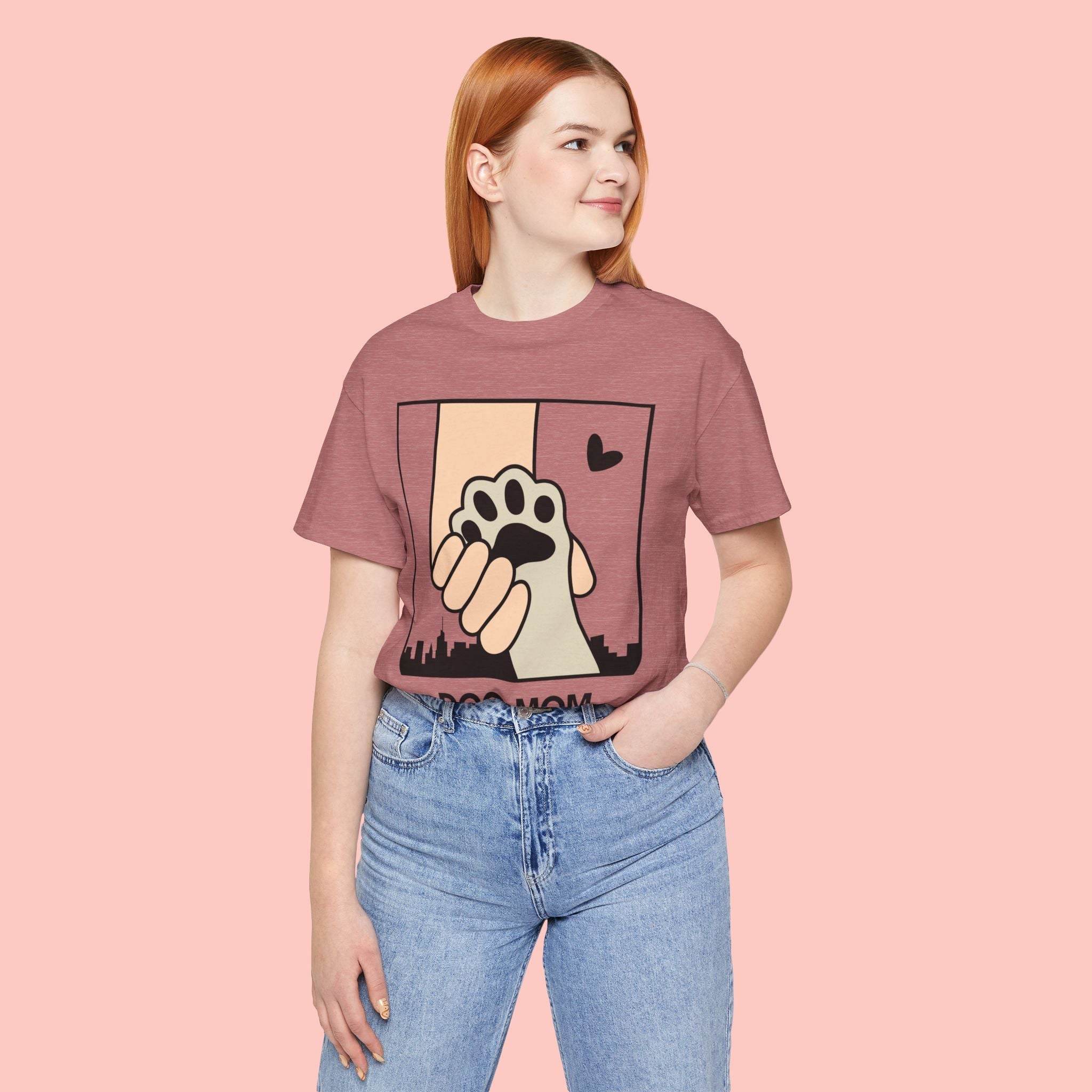 Dog Mom T-Shirt — "Love Your Dog Like a Mom" Paw Print Graphic