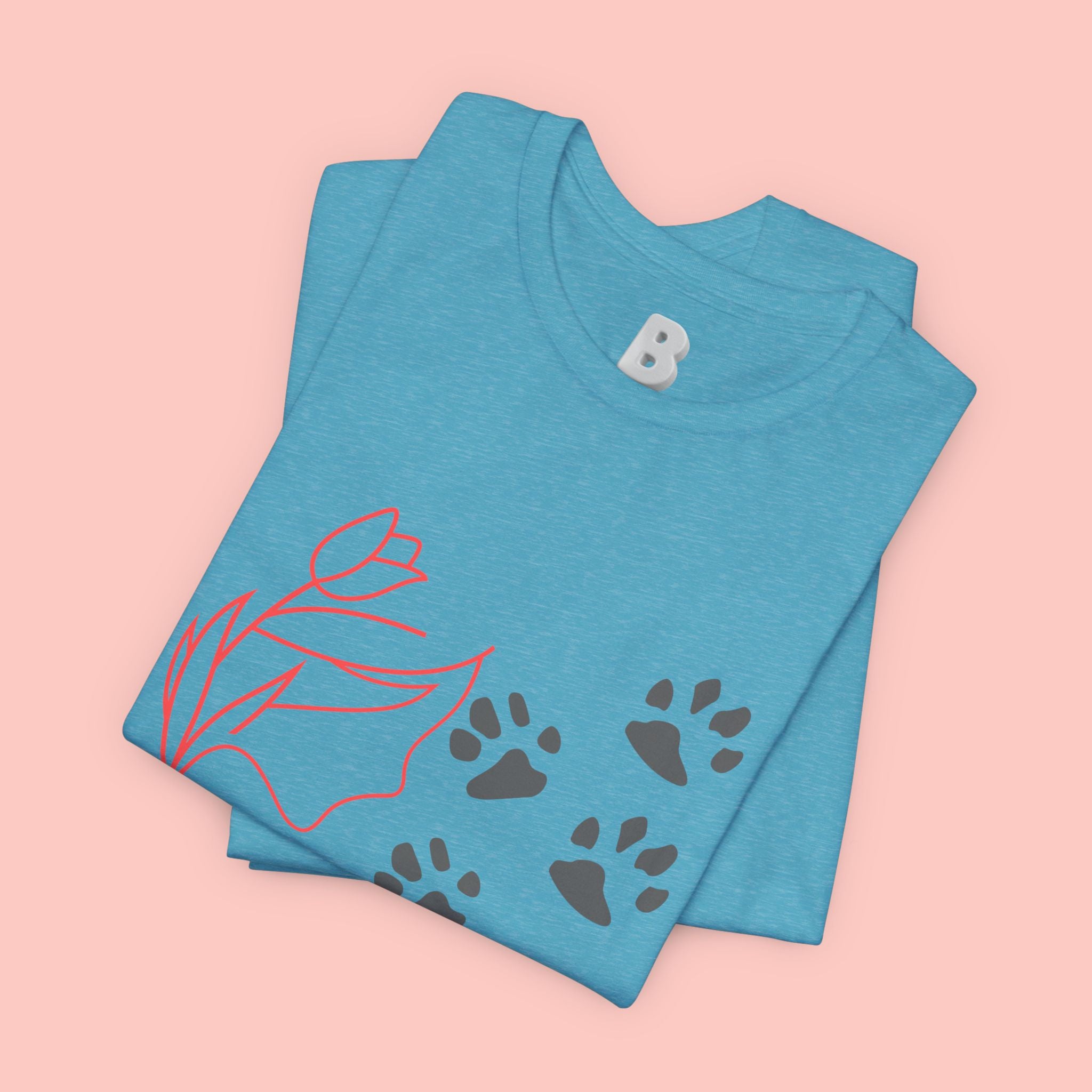 Dog Cuddle Tee – "Would Rather Cuddle My Dog" Paw Print Floral T-Shirt