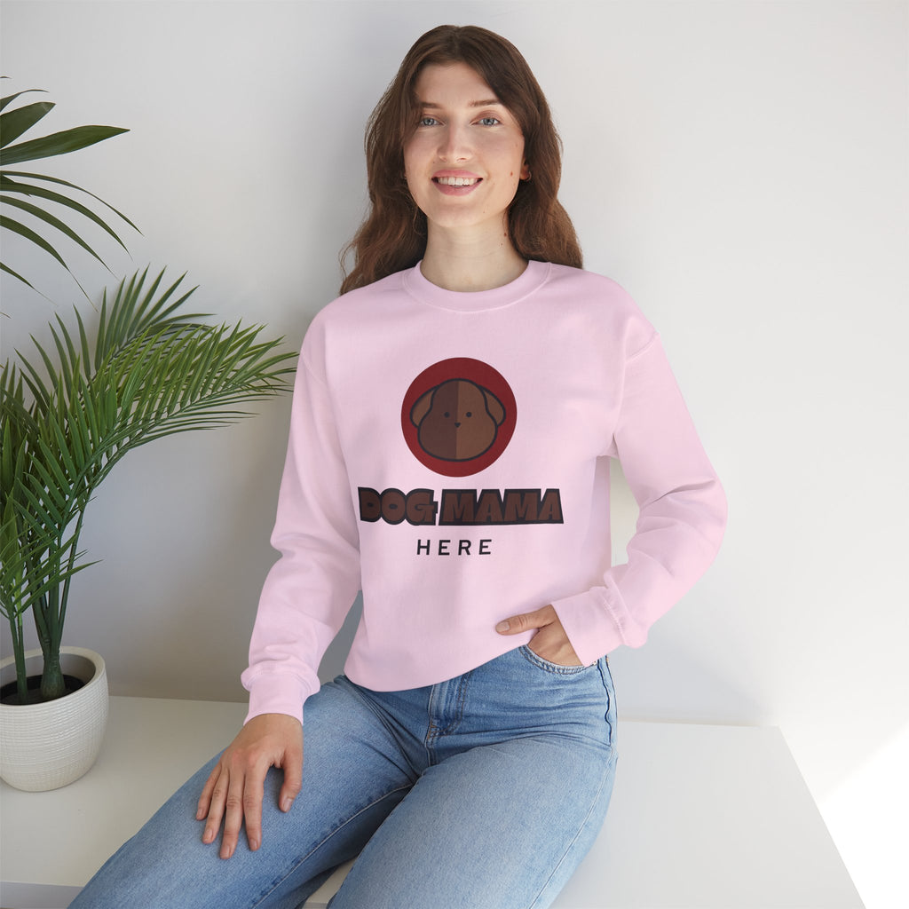Dog Mama Crewneck Sweatshirt – Cute Brown Pup Graphic ‘Dog Mama’ Design
