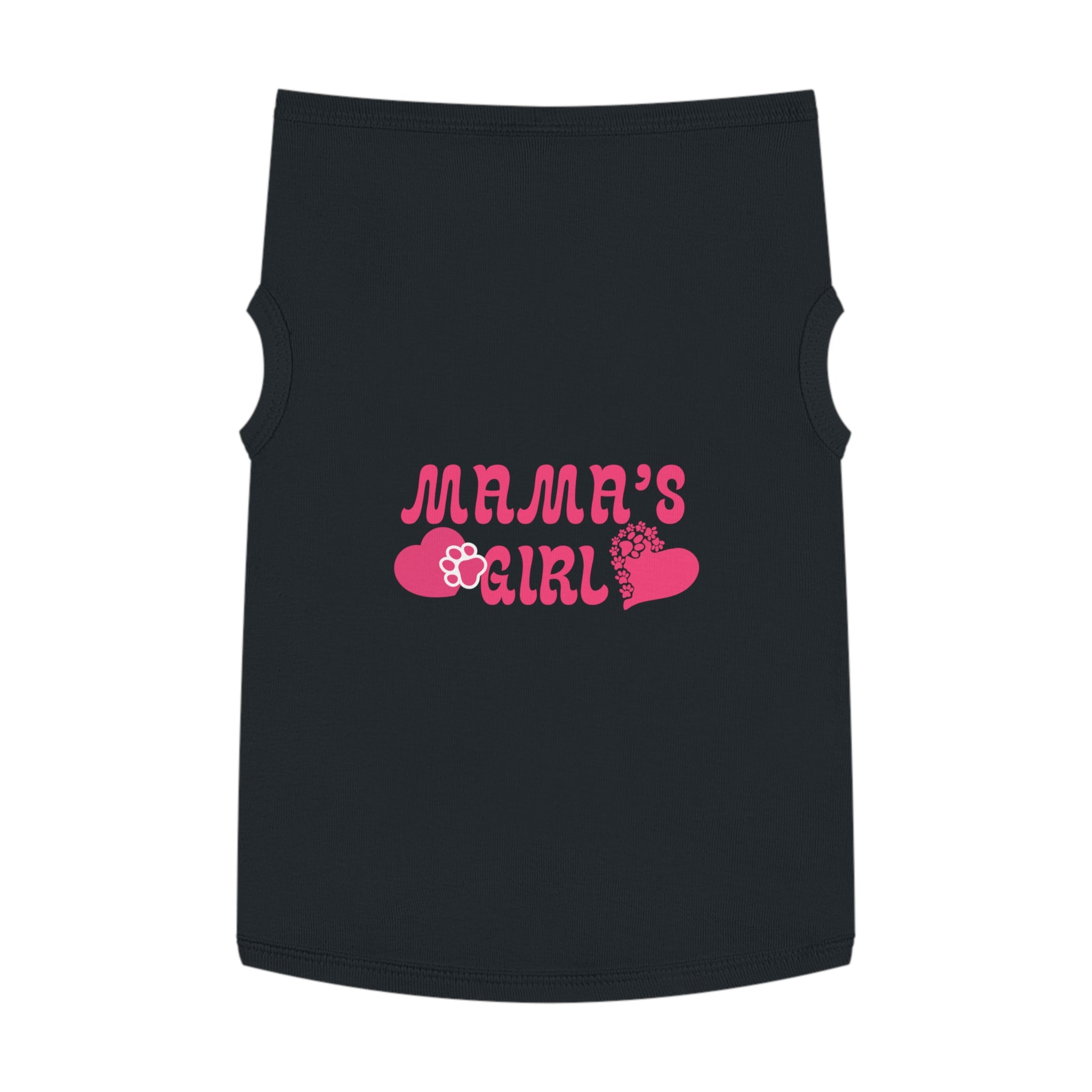 Mama's Girl Pet Tank Top — Pink Heart & Paw Dog Shirt