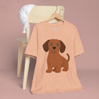 Dachshund Puppy Graphic T-Shirt — Cute Brown Dog Tee