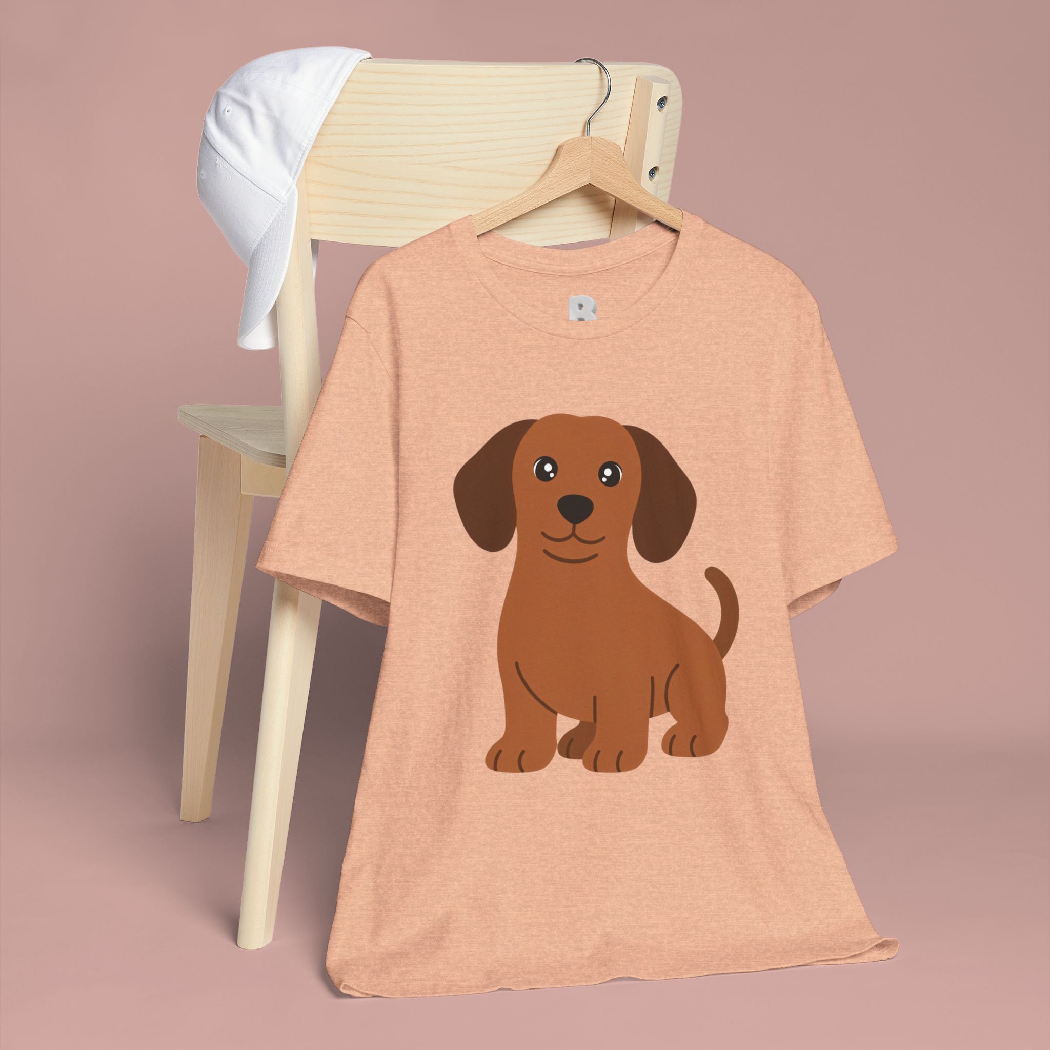 Dachshund Puppy Graphic T-Shirt — Cute Brown Dog Tee