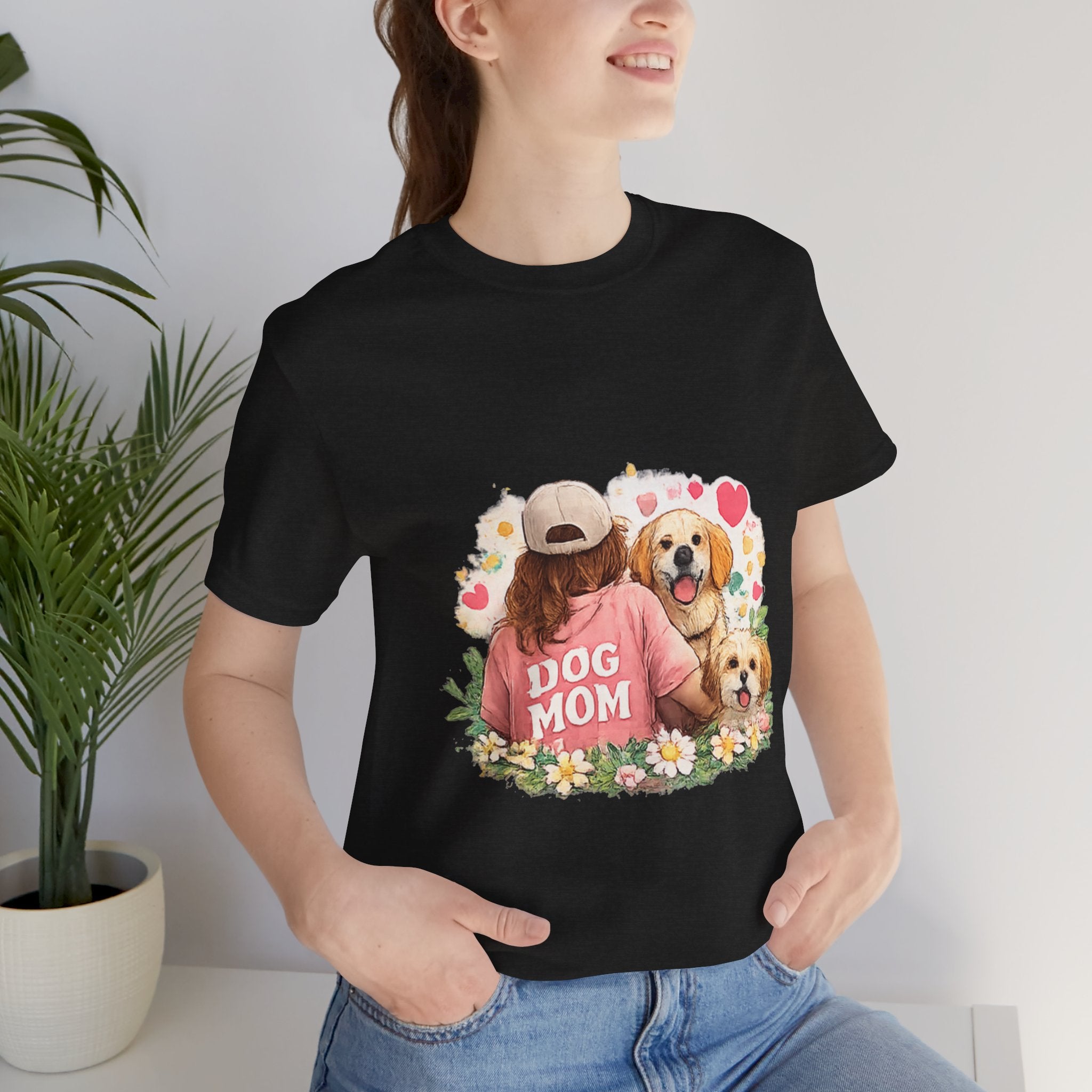 Dog Mom T-Shirt — Cute Floral Puppy Tee for Dog Lovers
