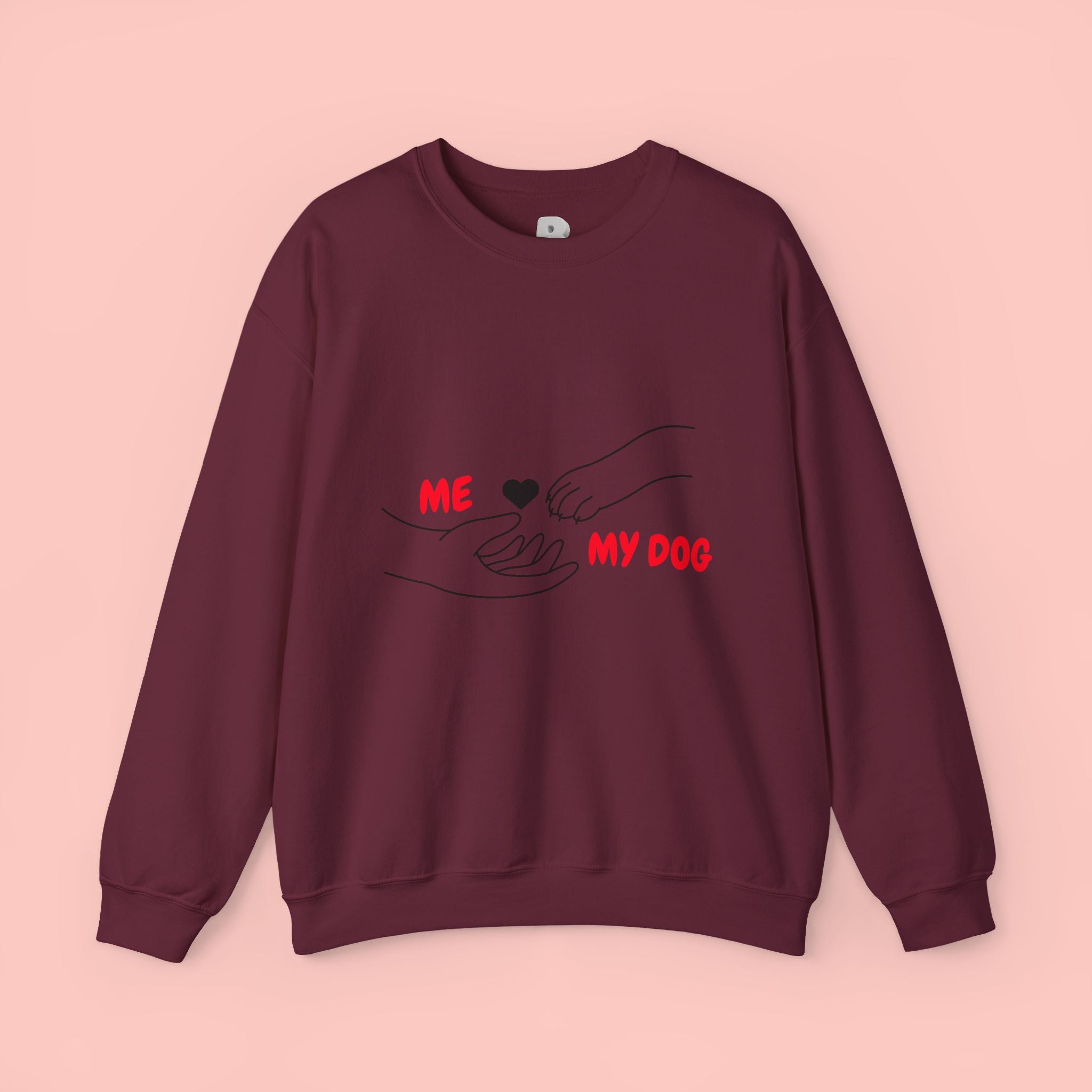 Dog Lover Crewneck Sweatshirt — "Me  My Dog" Minimalist Paw Print Design