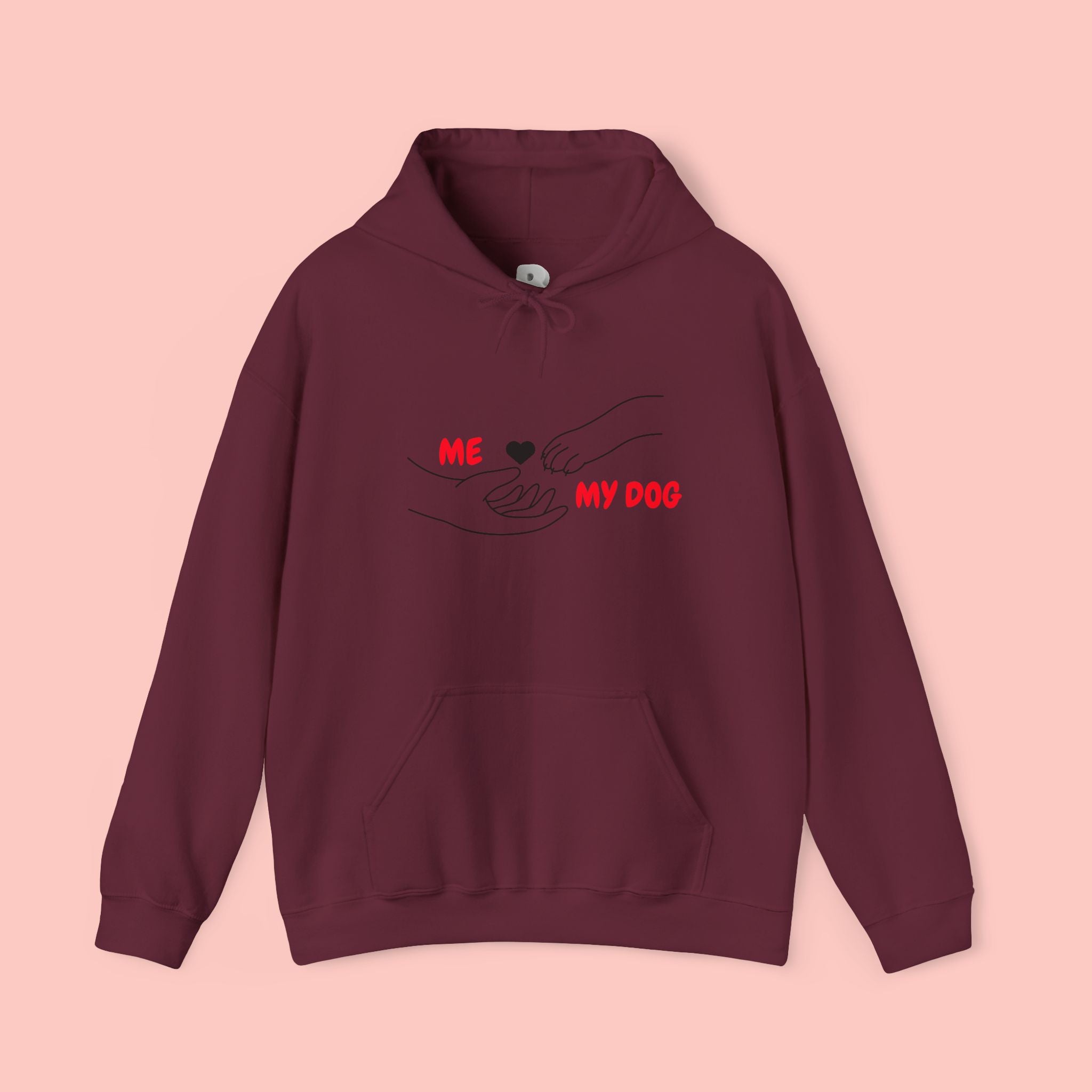 Dog Lover Hoodie - "Me  My Dog" Minimalist Paw Heart Sweatshirt