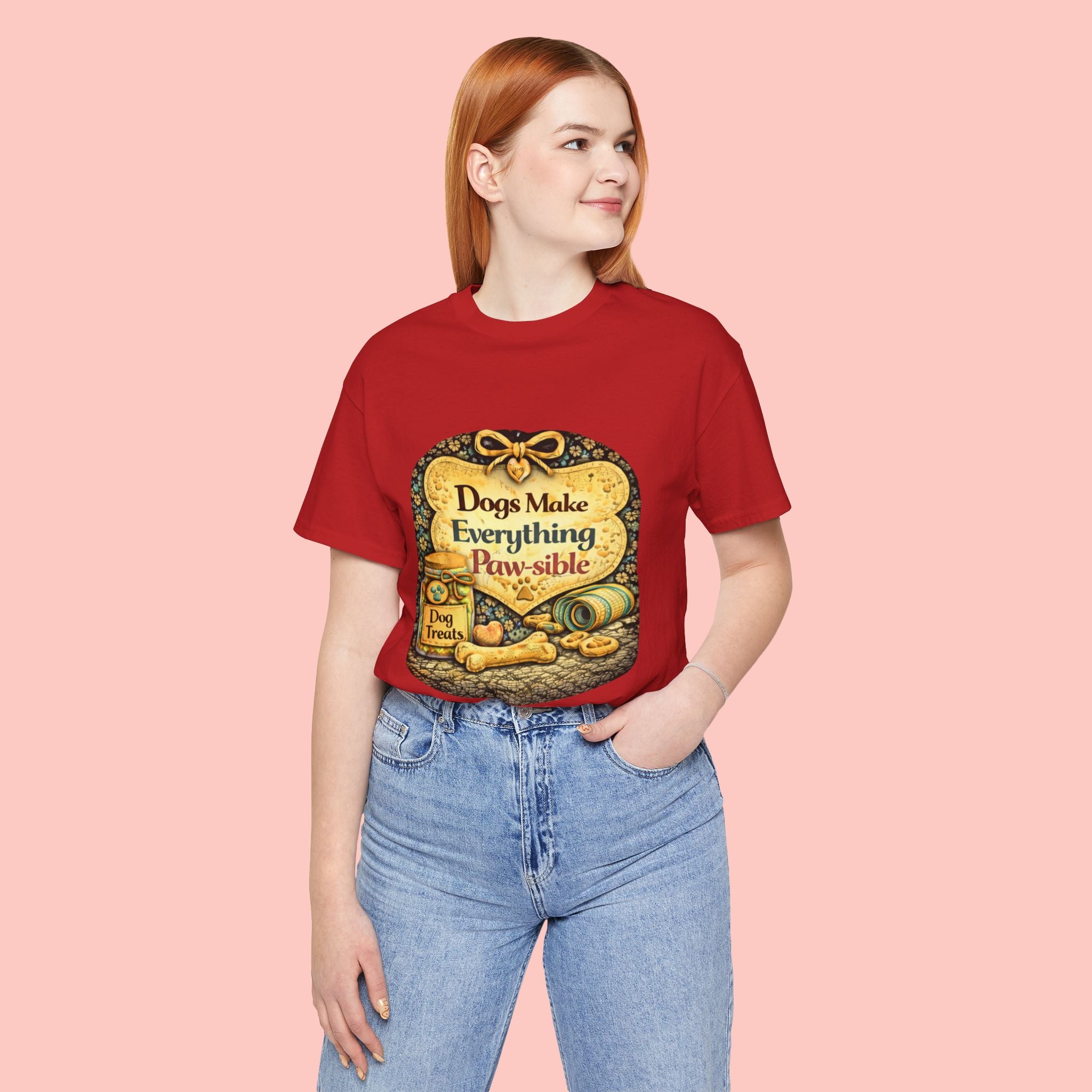 Dog Lover T‑Shirt – "Dogs Make Everything Paw‑sible" Vintage Pet Rescue Tee