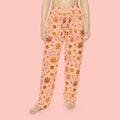 Women's Paw Print Pajama Pants — Cozy Peach Floral Loungewear
