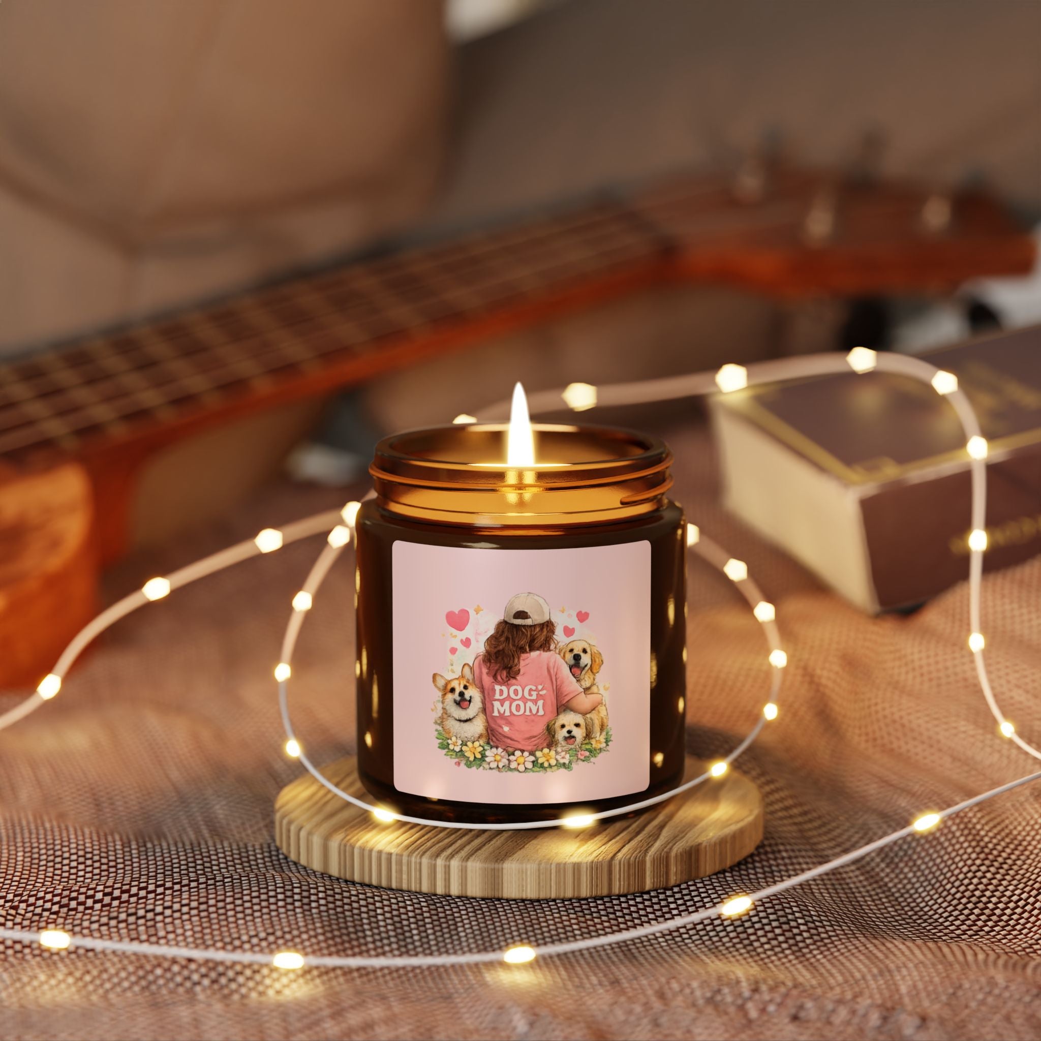 Dog Mom Soy Candle — Amber Jar Scented Candle (Multi-Size)