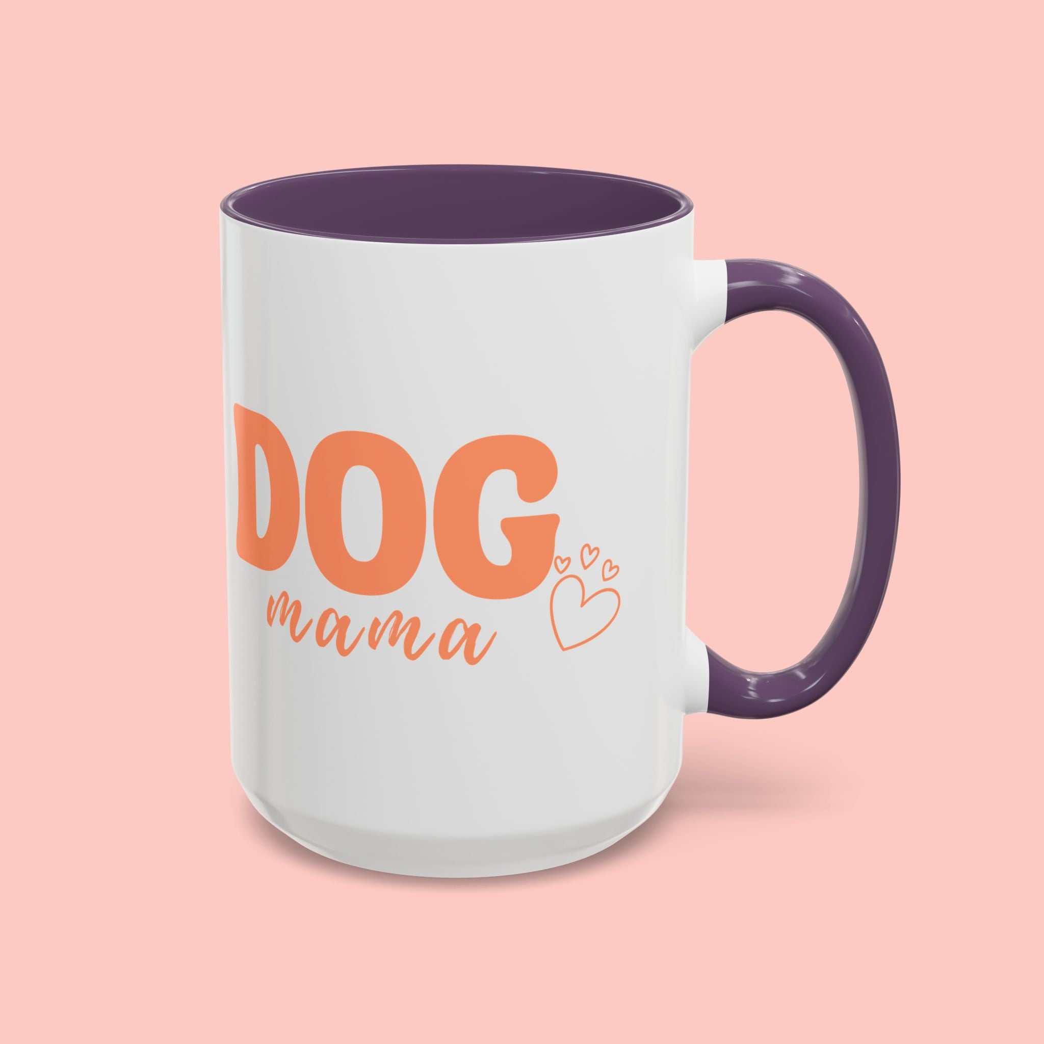 Dog Mama Coffee Mug — Cute Heart Accent Ceramic Mug (11/15 oz)