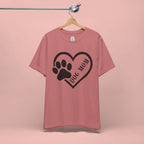 Dog Mom Heart Paw T-Shirt