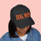 Dog Mom Embroidered Cap – White Structured Baseball Hat