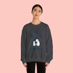 Dog Mom Crewneck Sweatshirt - Paw Print & Silhouette Graphic