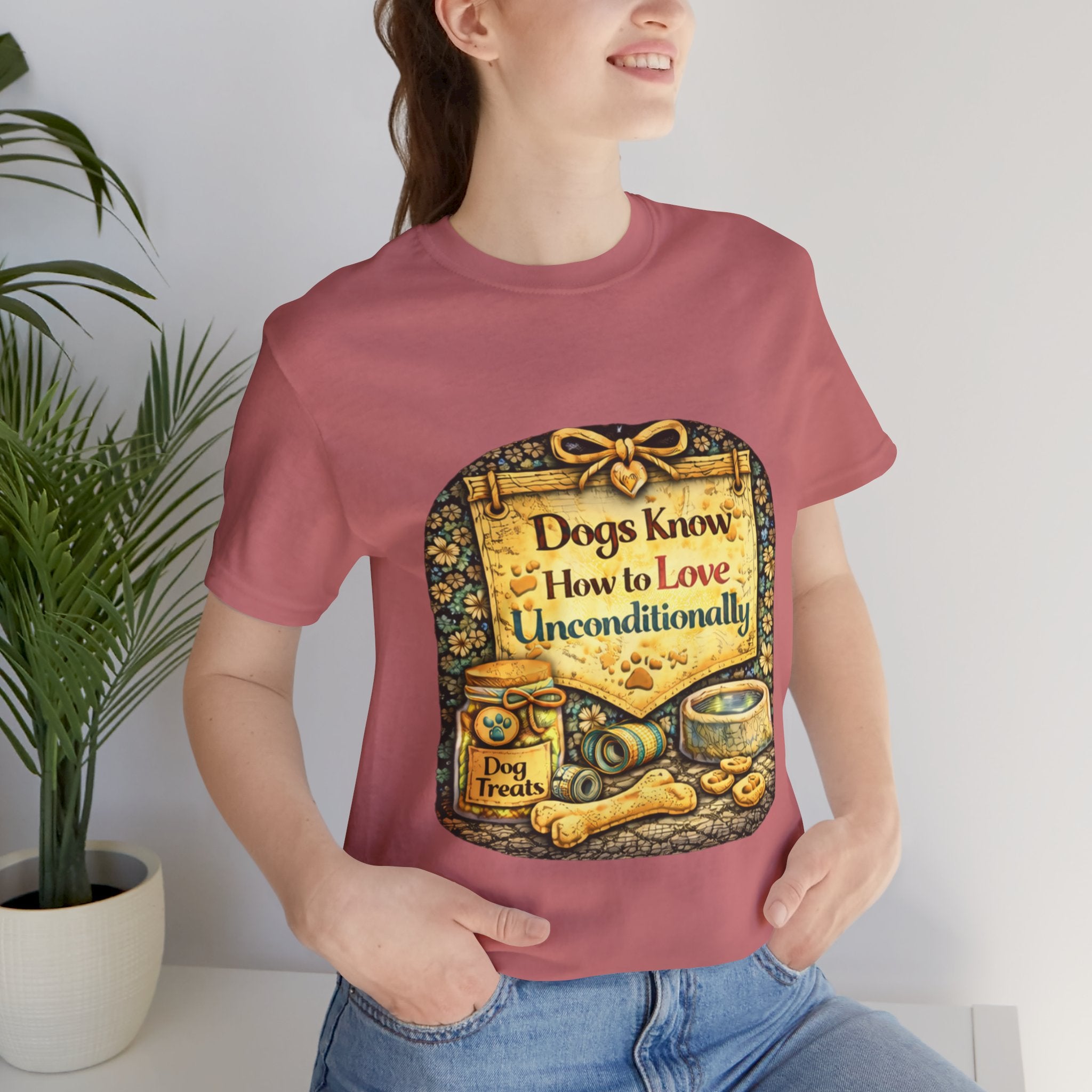Dog Lovers T‑Shirt – "Dogs Know How to Love Unconditionally" Vintage Design