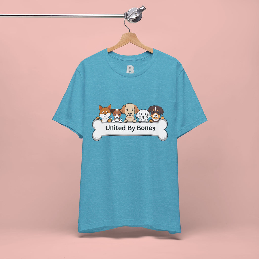 Dog Lover T‑Shirt — "United By Bones" Cute Cartoon Dogs Tee