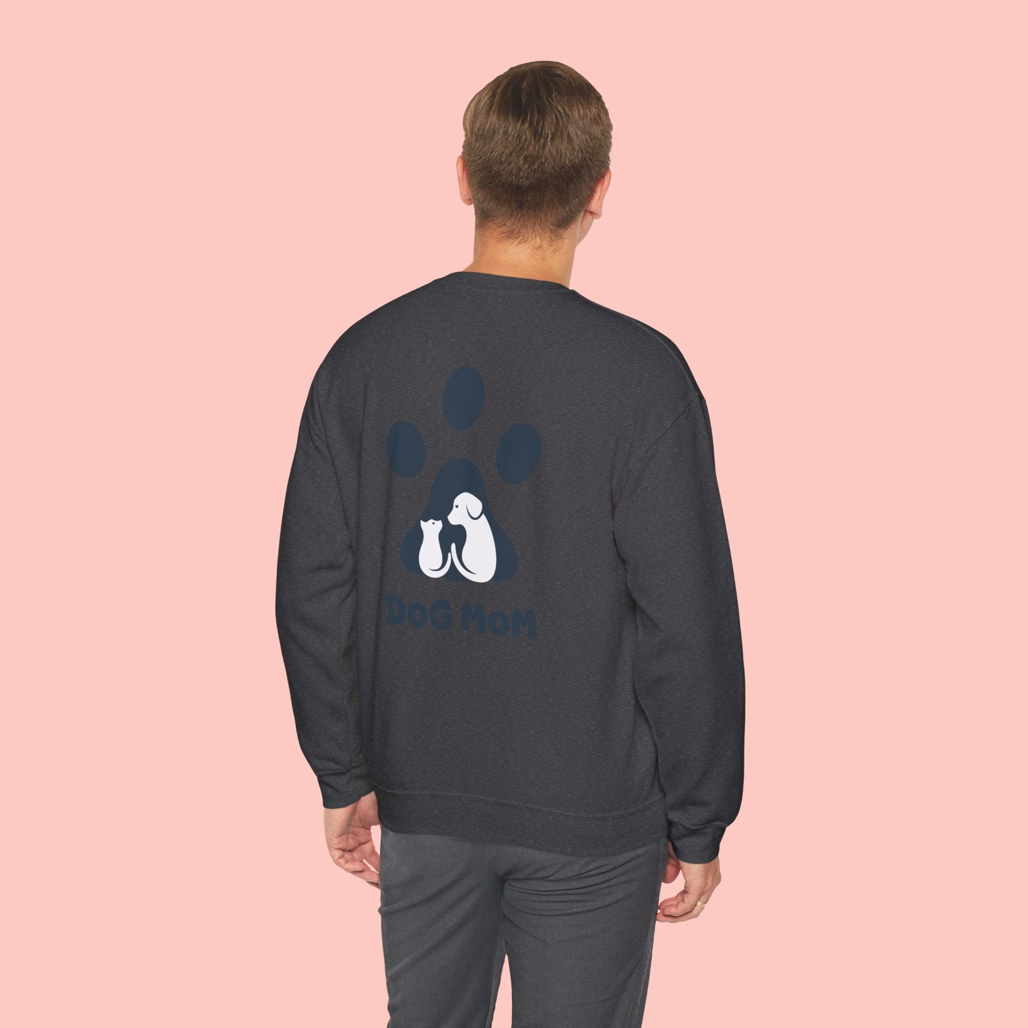 Dog Mom Crewneck Sweatshirt — Paw Print Graphic Cozy Pullover