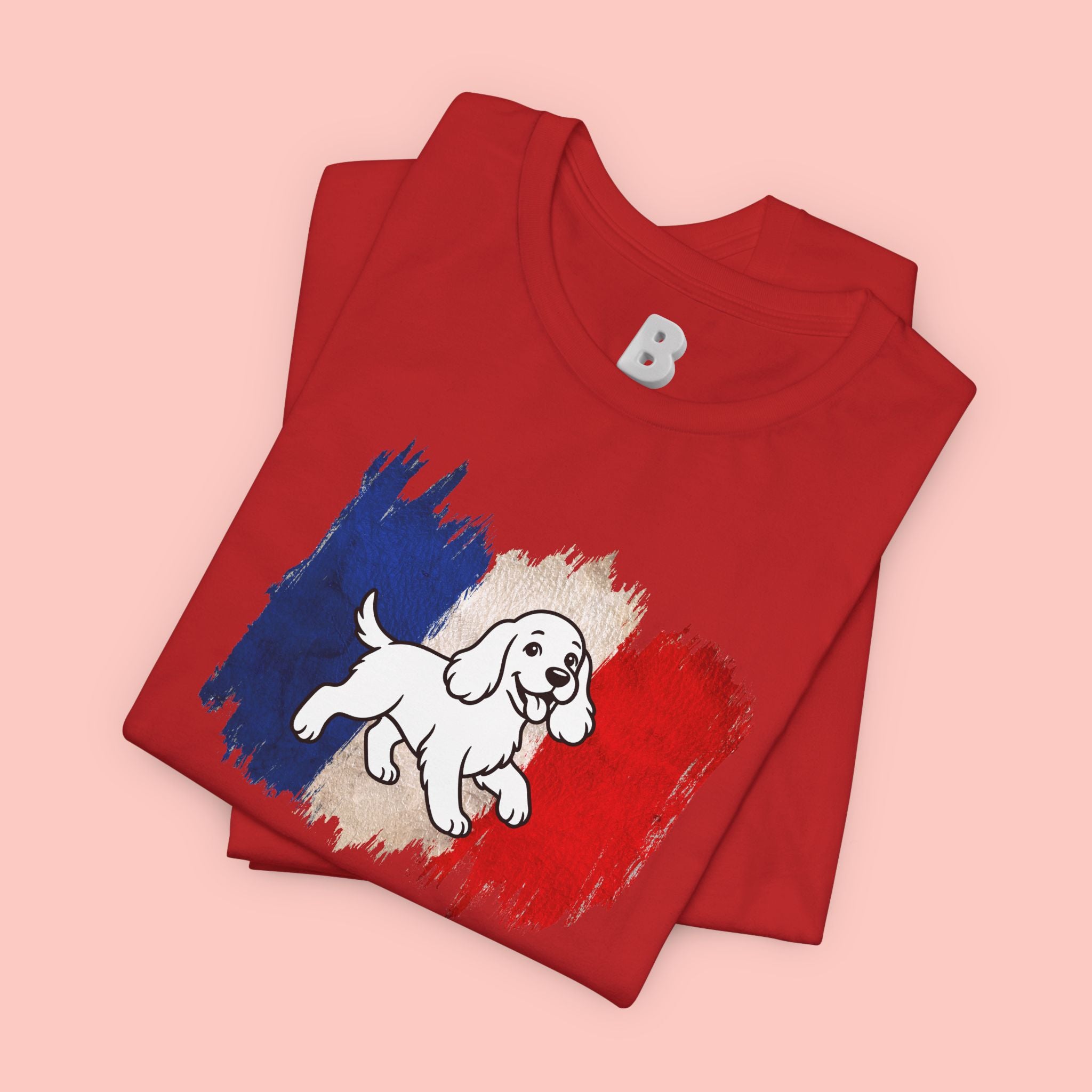 Love Your Dog Like Me T-Shirt — French Flag Heart Puppy Tee