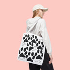 Dalmatian Paw Print Tote Bag — Dog Bones & Paw Pattern AOP Tote