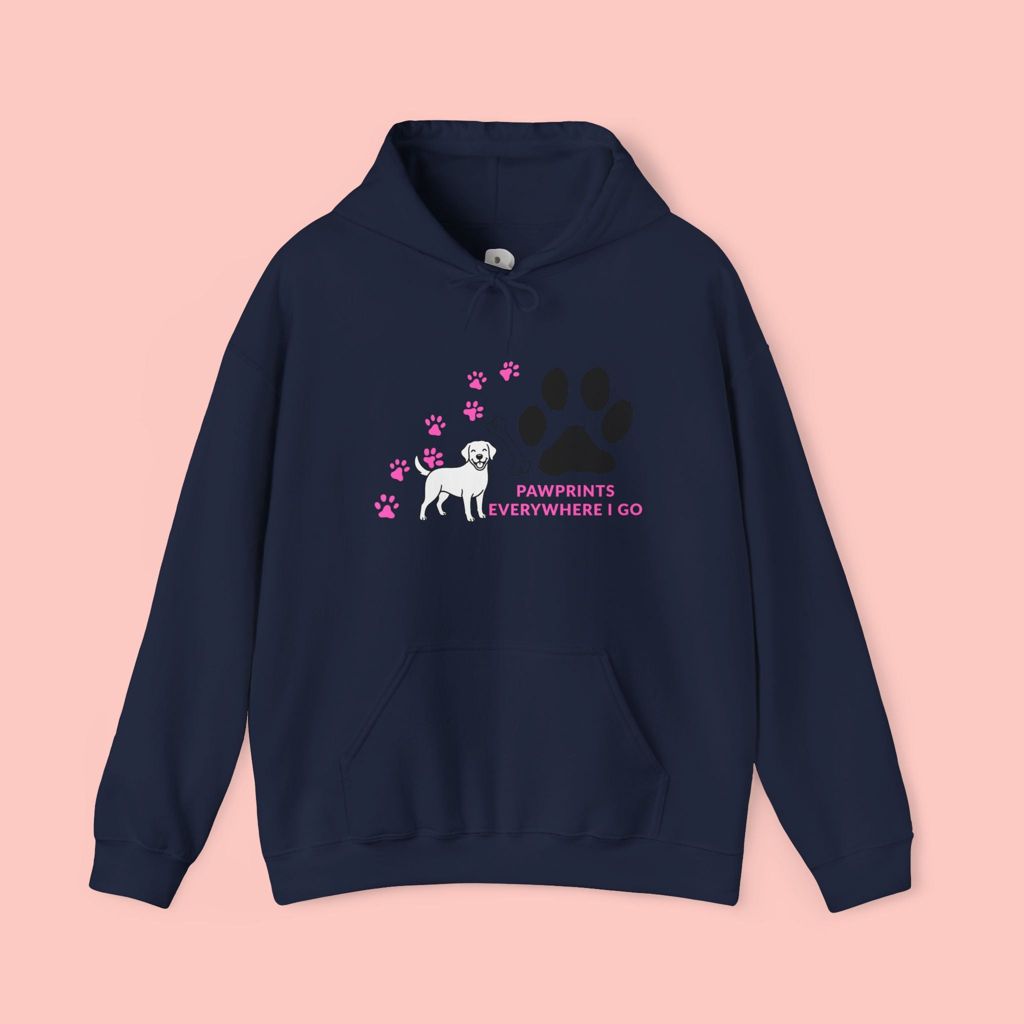Dog Lover Hoodie — "Pawprints Wherever I Go" Pullover