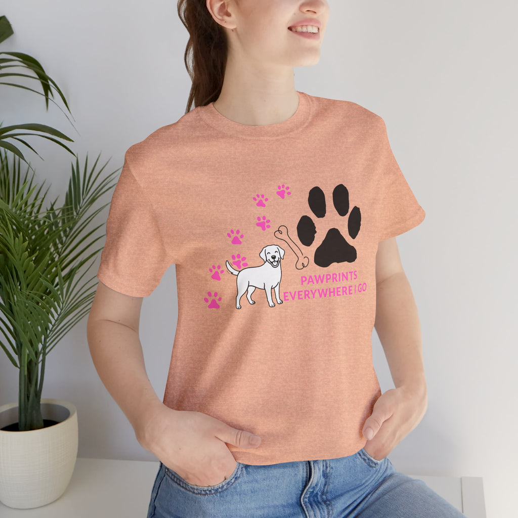 Dog Pawprint T-Shirt — "Pawprints Everywhere I Go" Cute Pet Lover Tee