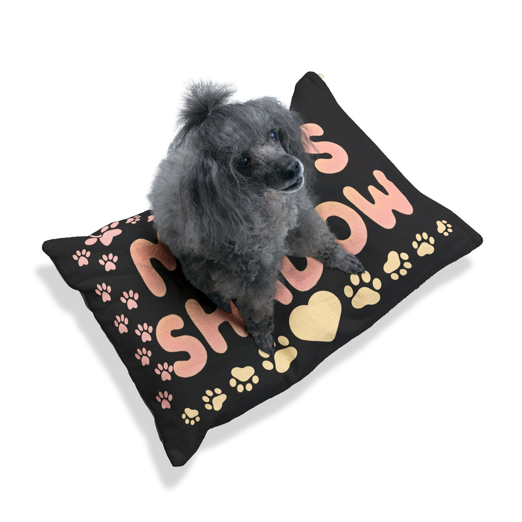Mom's Shadow Pet Bed — Soft Pawprint Dog & Cat Cushion