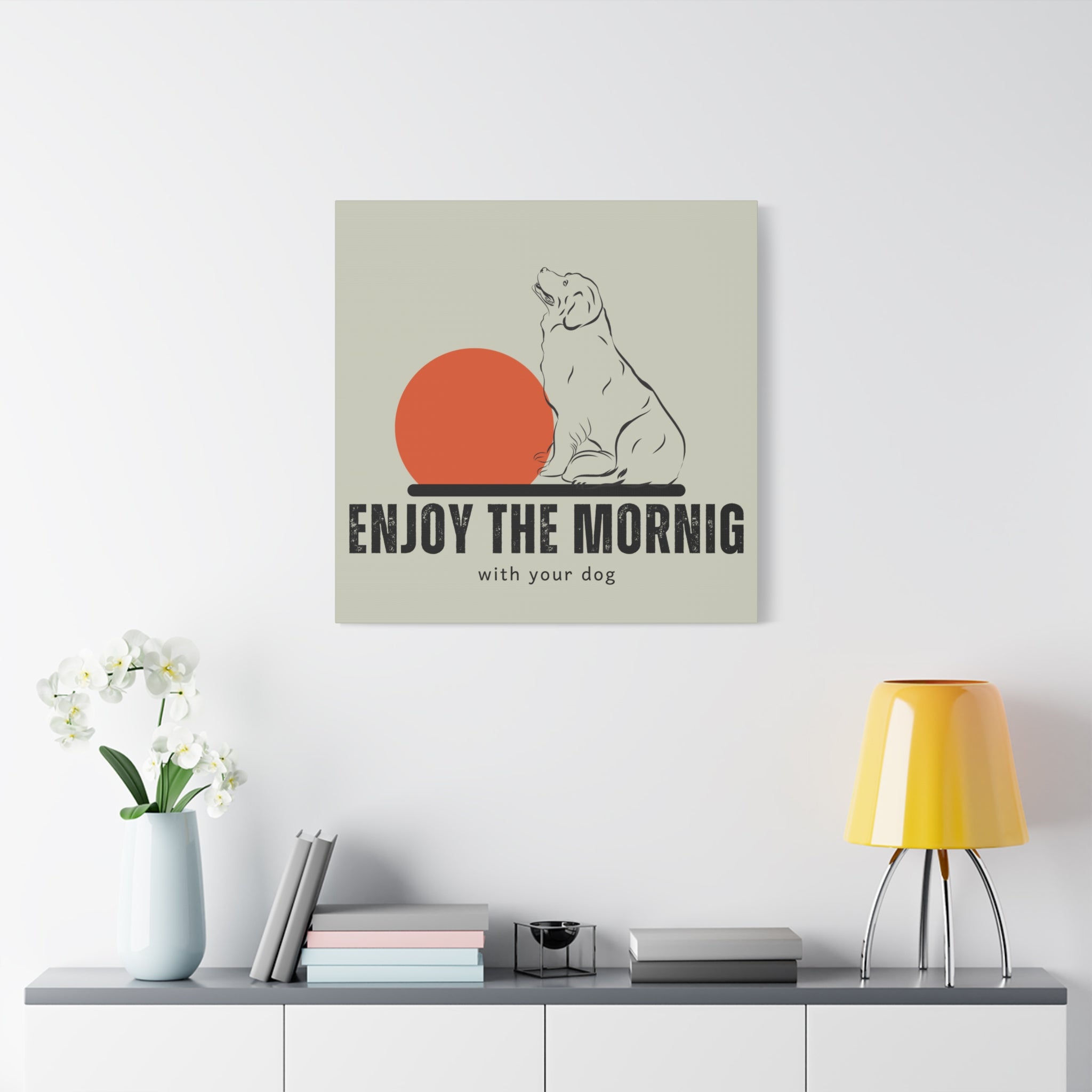 Enjoy the Morning with Your Dog Canvas