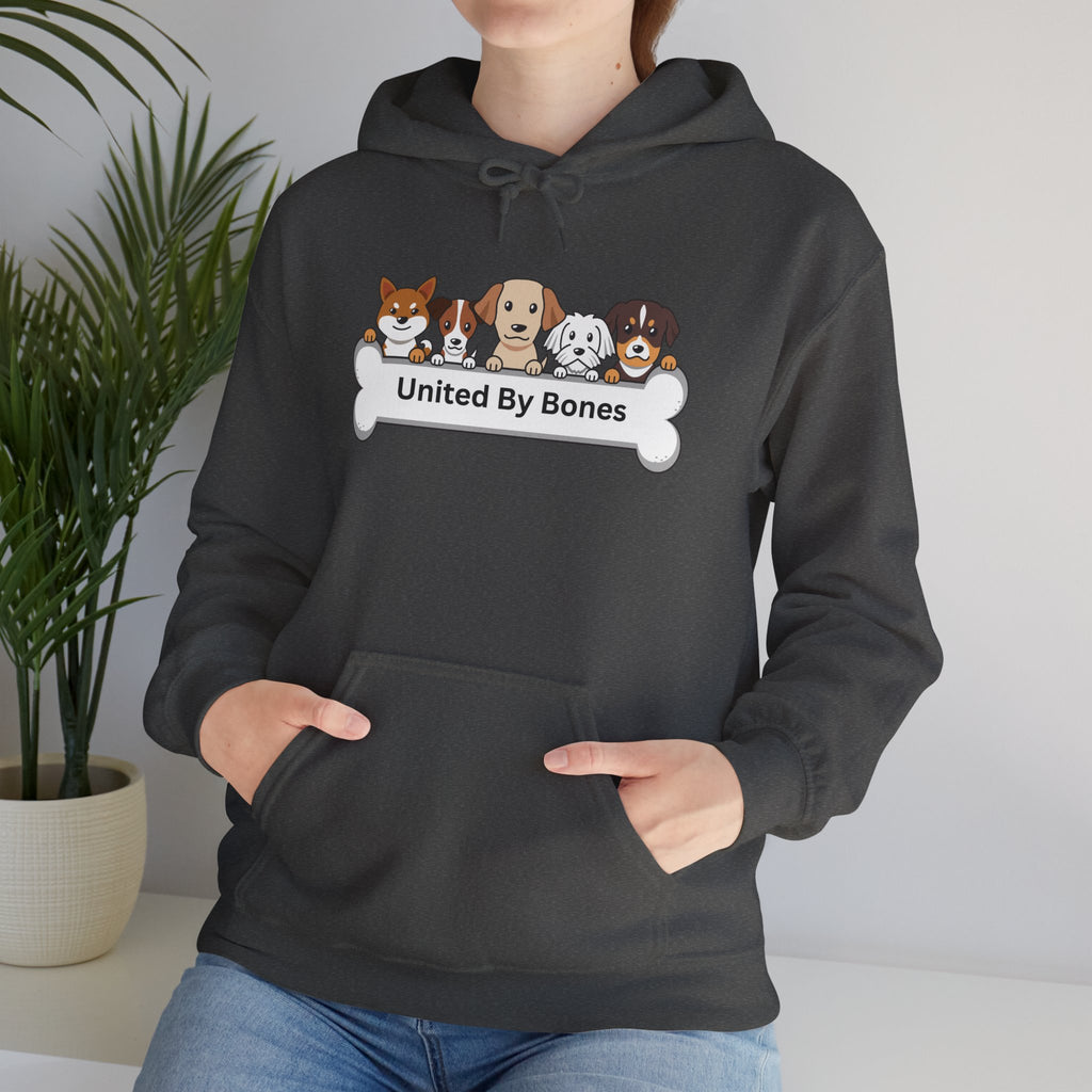 United By Bones Hoodie — Cute Cartoon Dogs Paw Bone Graphic Sweatshirt