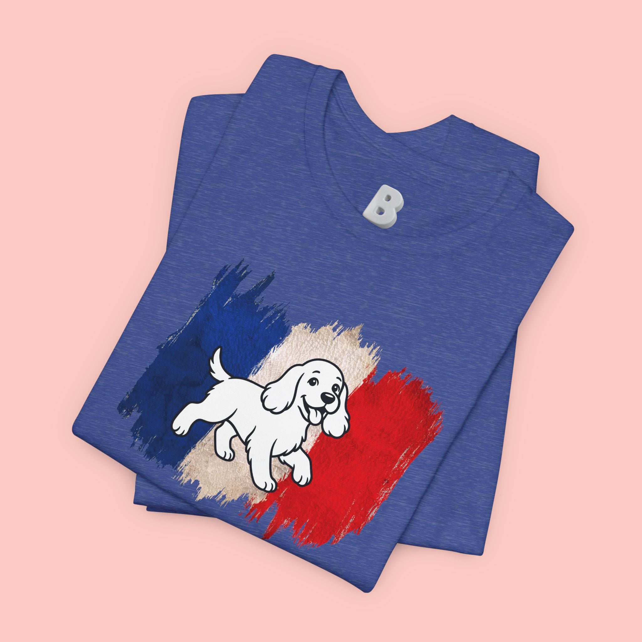 Love Your Dog Like Me T-Shirt — French Flag Heart Puppy Tee
