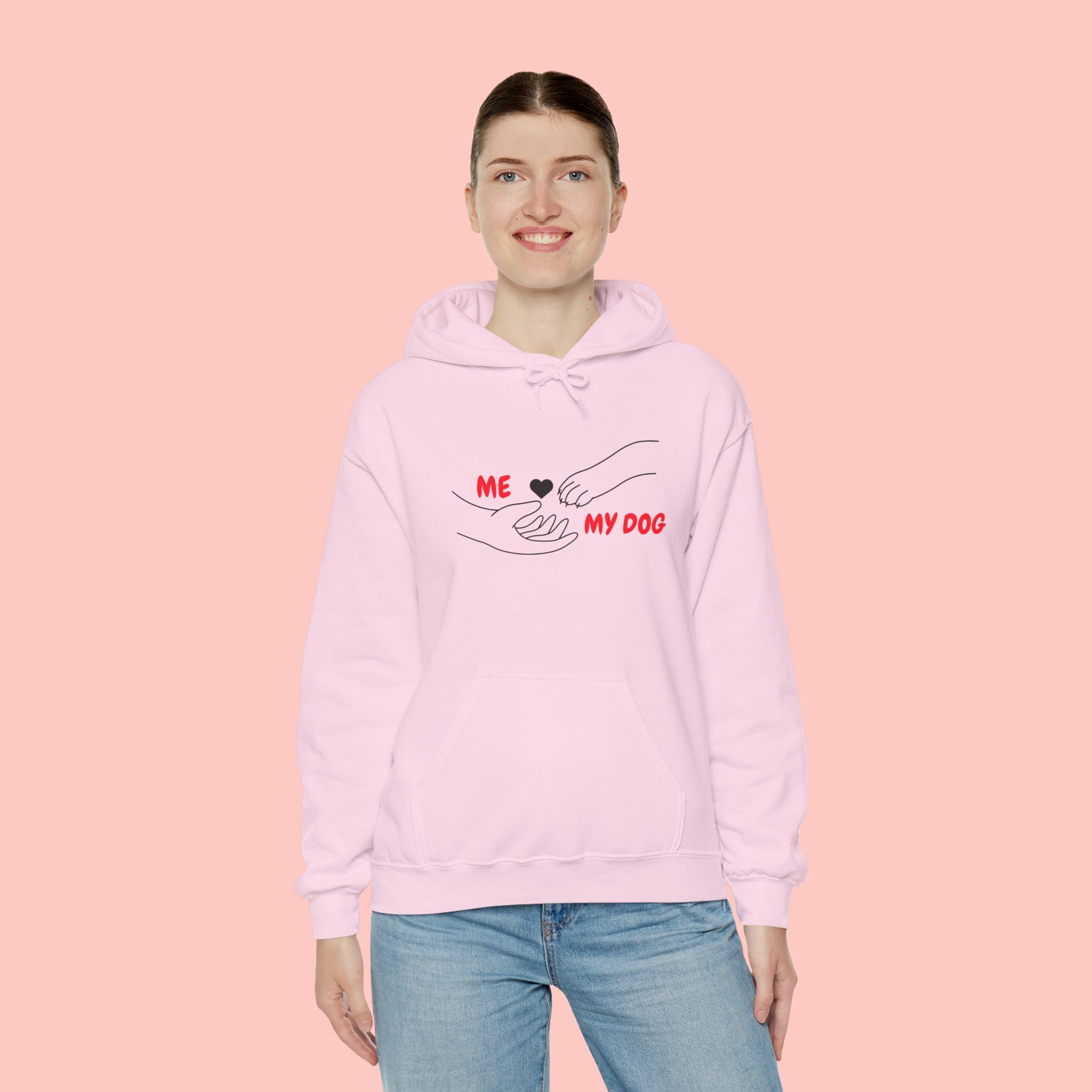 Dog Lover Hoodie - "Me  My Dog" Minimalist Paw Heart Sweatshirt