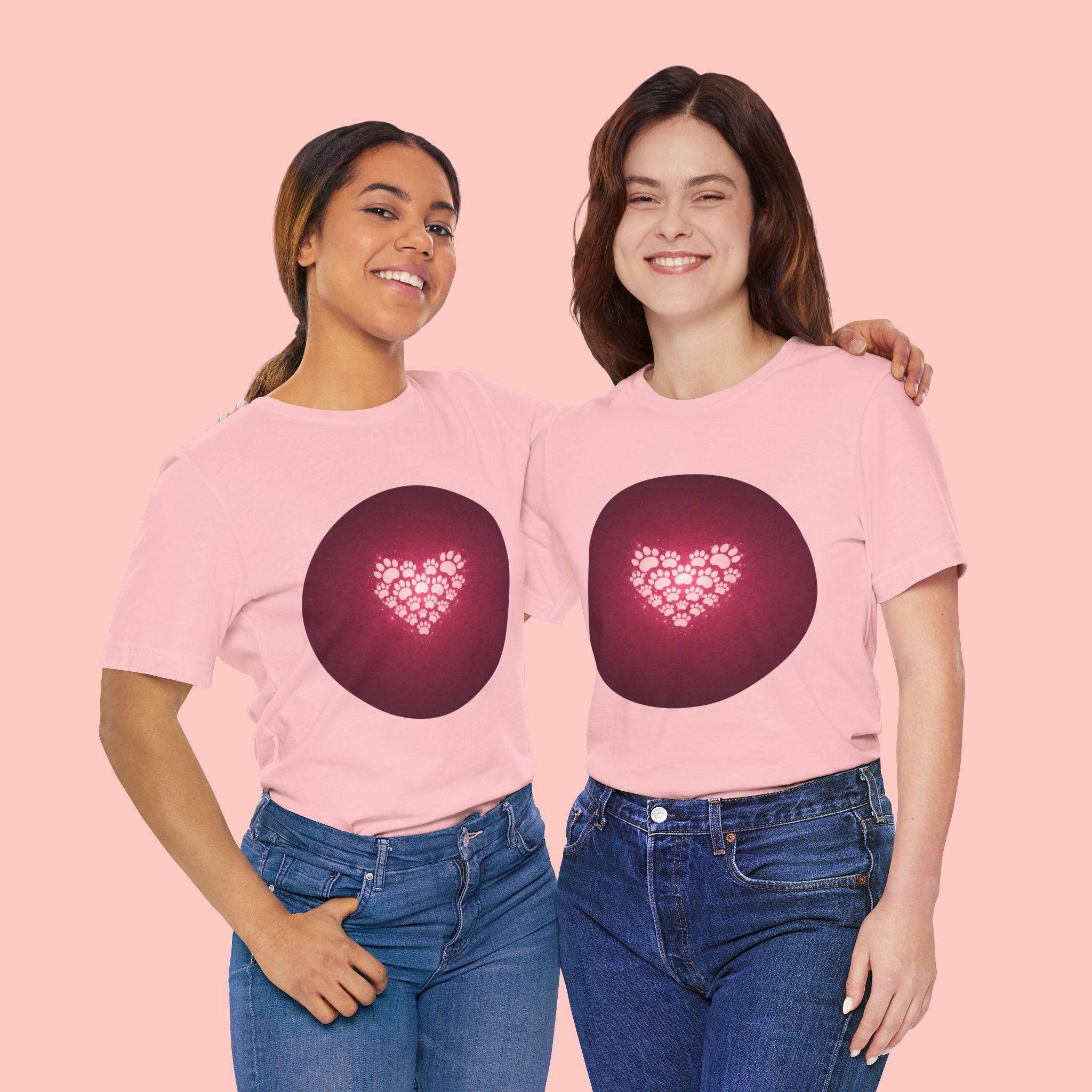 Paw Print Heart T‑Shirt — Cute Pet Lover Tee