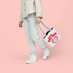 Proud Dog Mom Canvas Tote Bag – Pink Paw Heart Dog Mom Gift