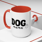 Dog Mama Accent Coffee Mug — Cute Black & White Pet Lover Gift (11/15oz)