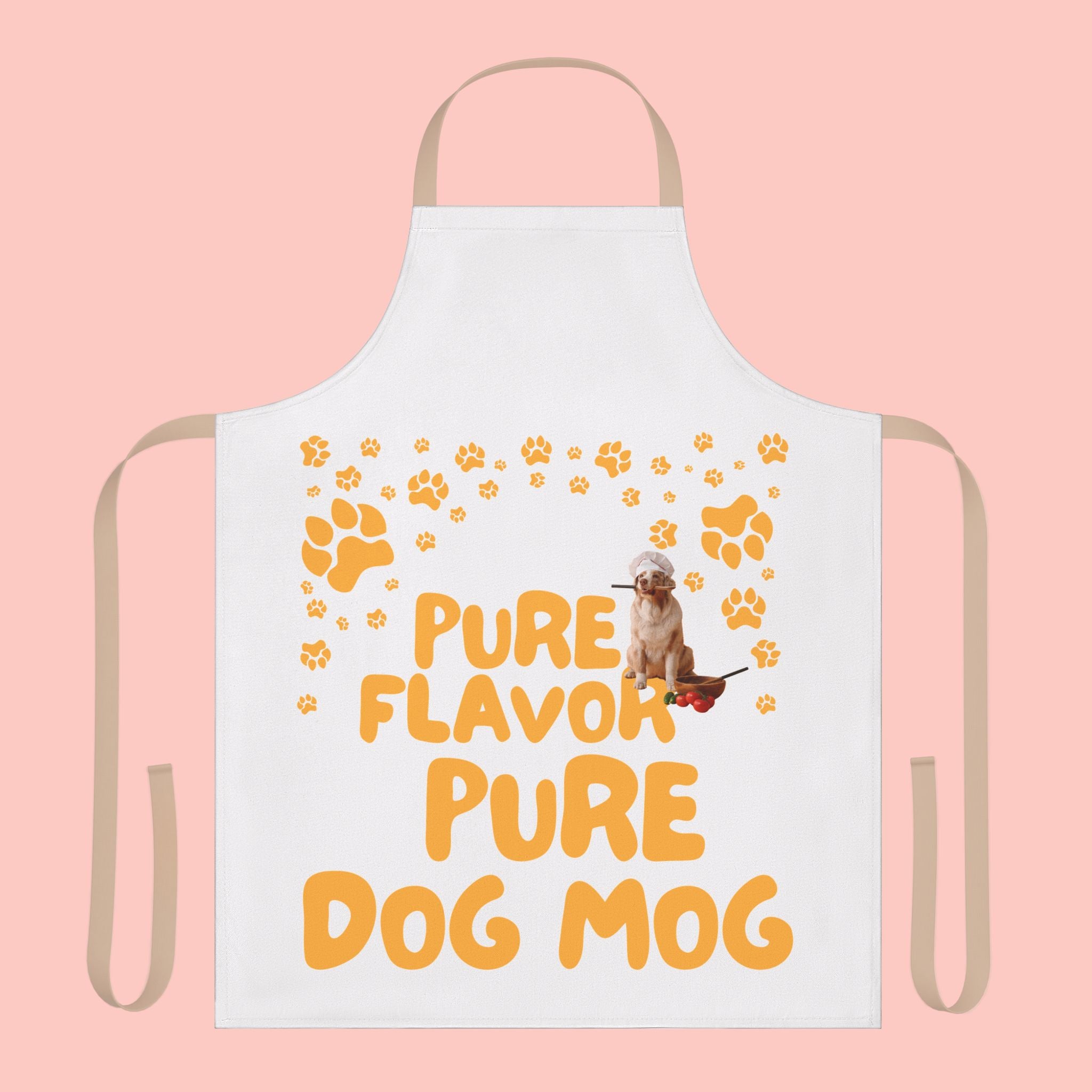 Dog Mom Apron – “Pure Flavor Pure Dog Mom” Paw-Print Kitchen Apron