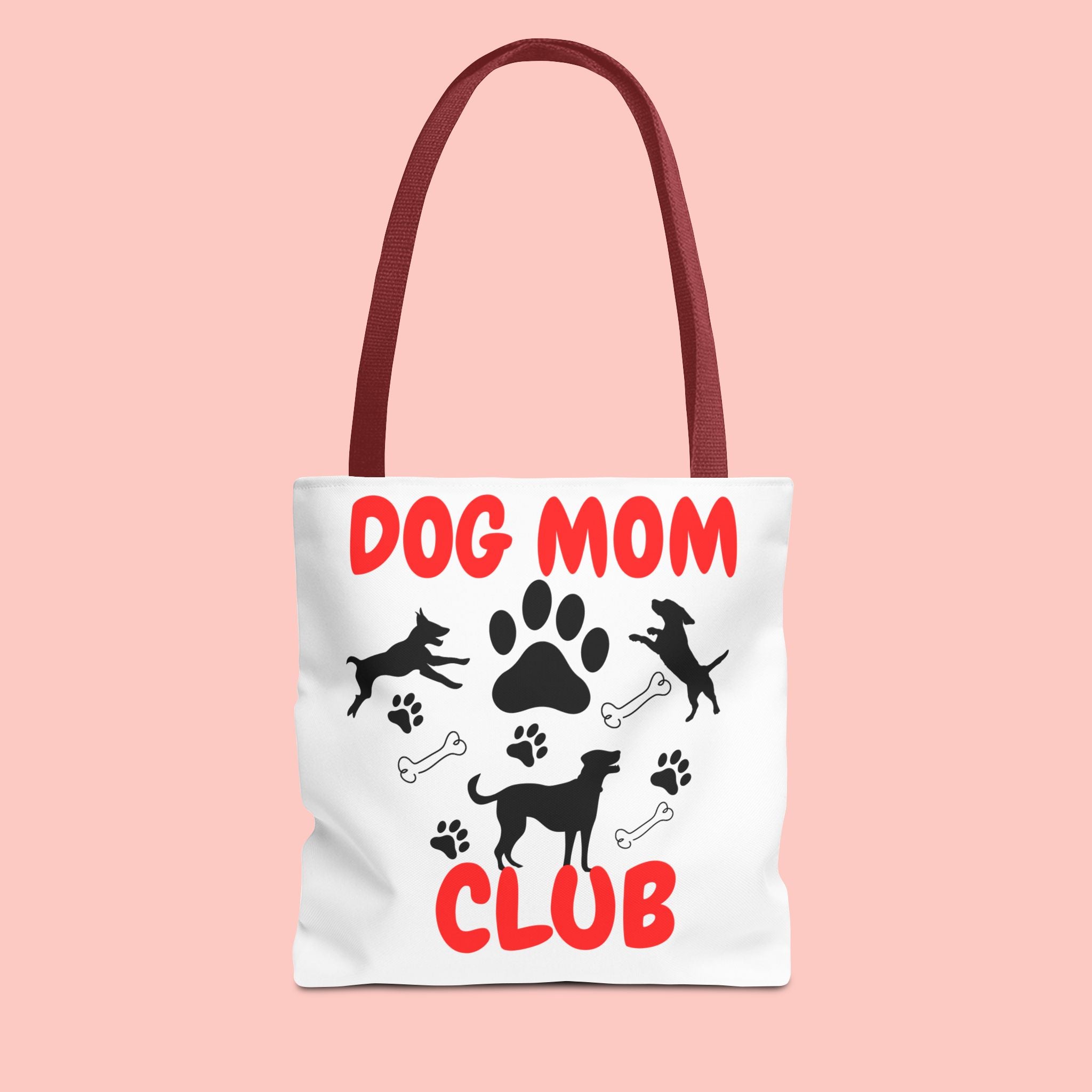 Dog Mom Club Tote Bag – Cute Paw Print Canvas Tote for Dog Lovers