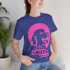 All Smiles Mom's Rules T-Shirt — Cute Pink Dog Graphic Tee for Moms & Pet Lovers