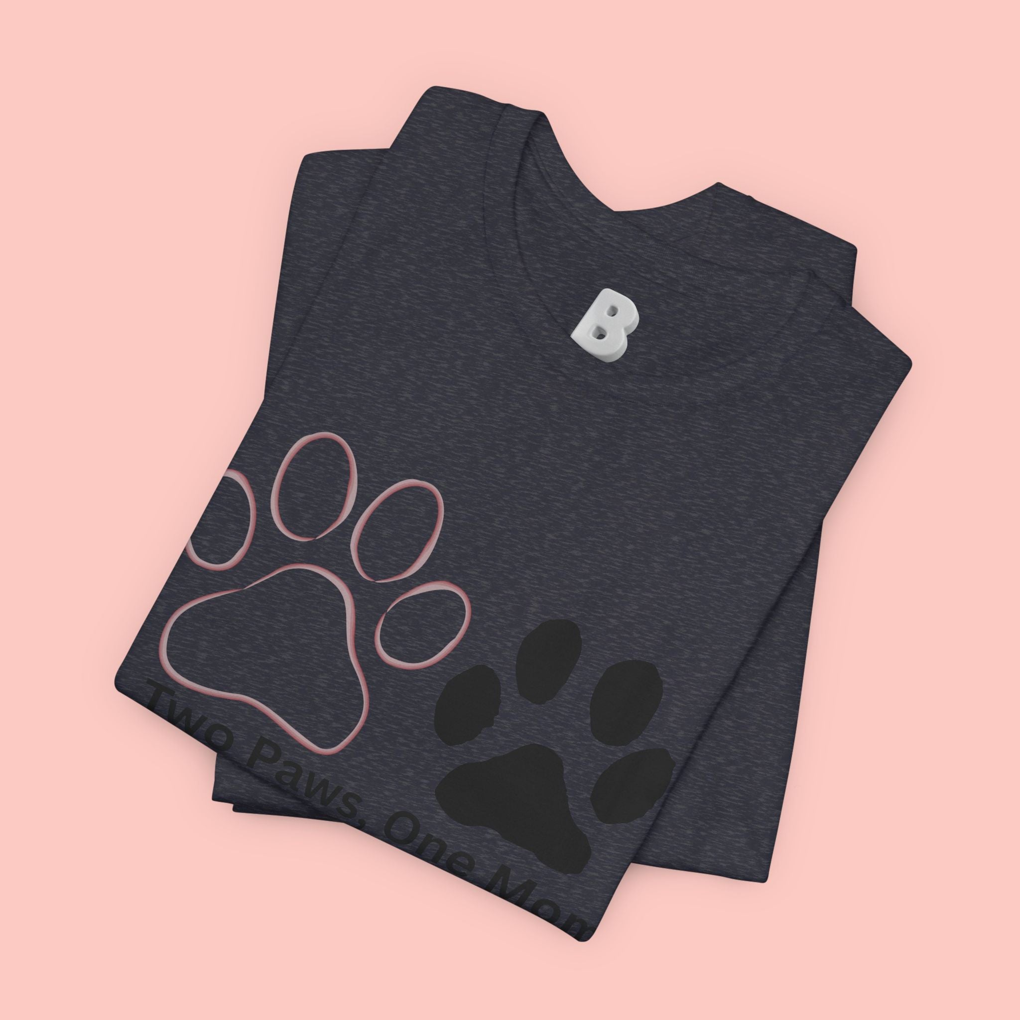 Two Paws, One Mom T-Shirt – Cute Dog Mom Paw Print Tee