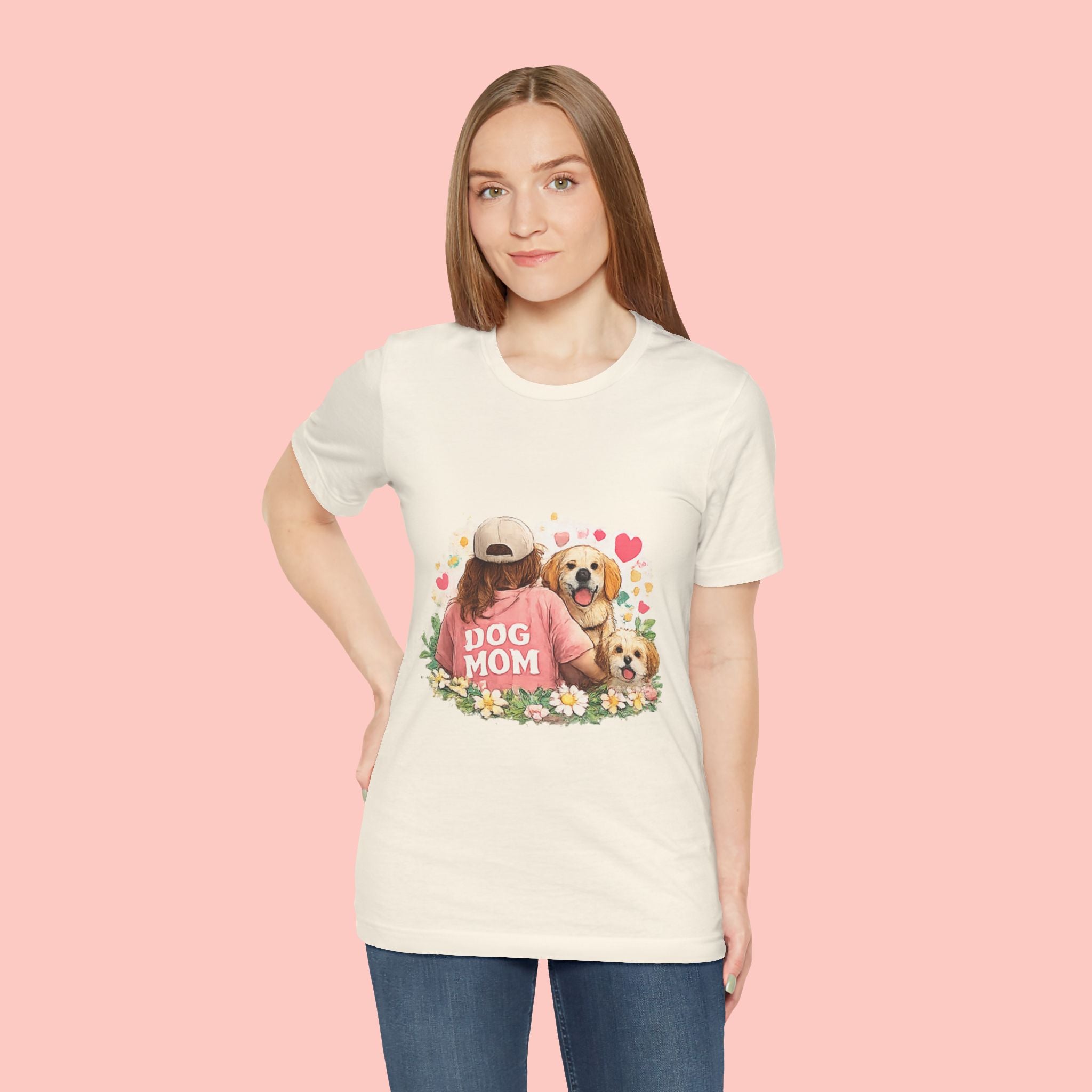 Dog Mom T-Shirt — Cute Floral Puppy Tee for Dog Lovers
