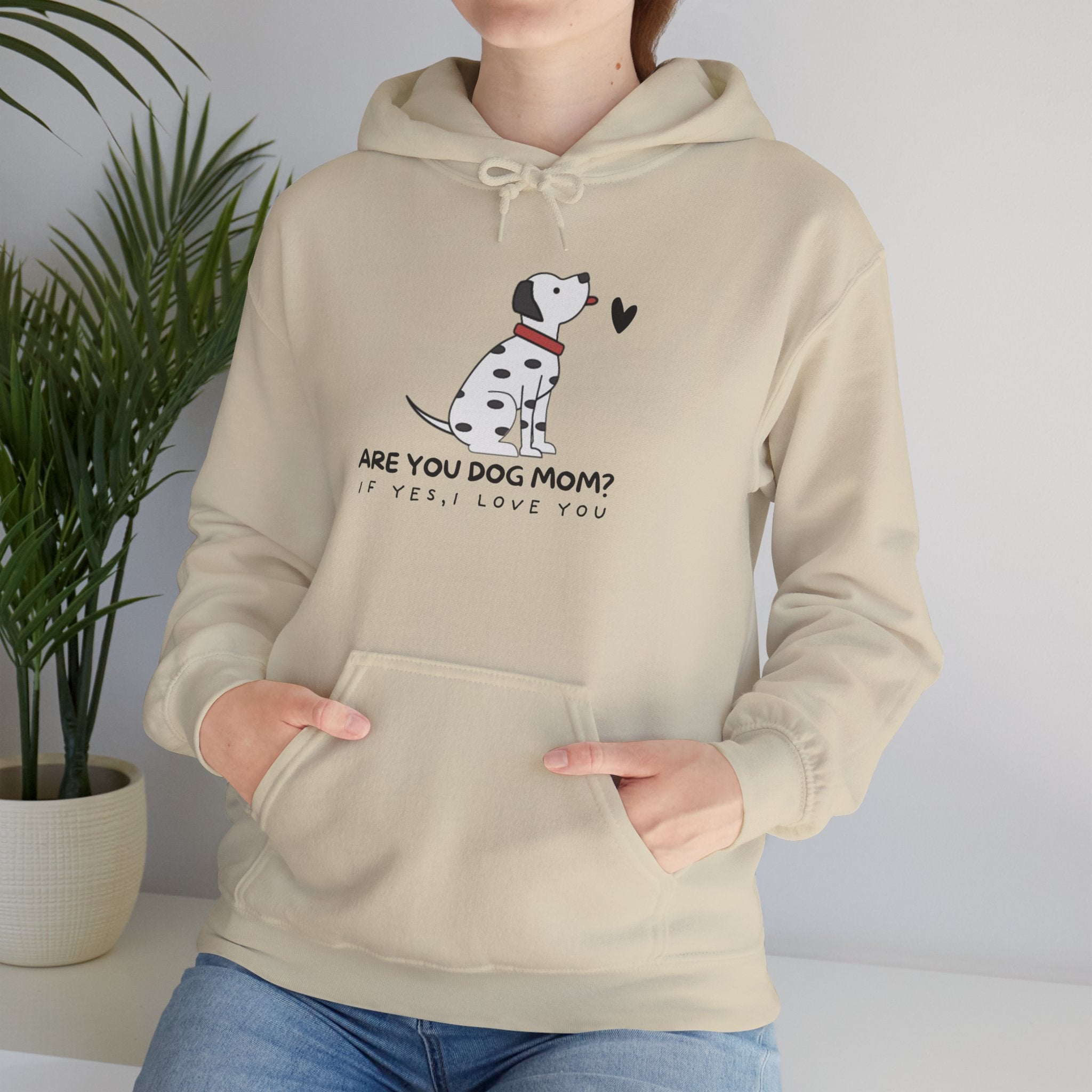 Dog Mom Hoodie — 'Are You Dog Mom?' Cute Dalmatian Graphic Pullover