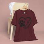 Dog Mom Heart Paw T-Shirt