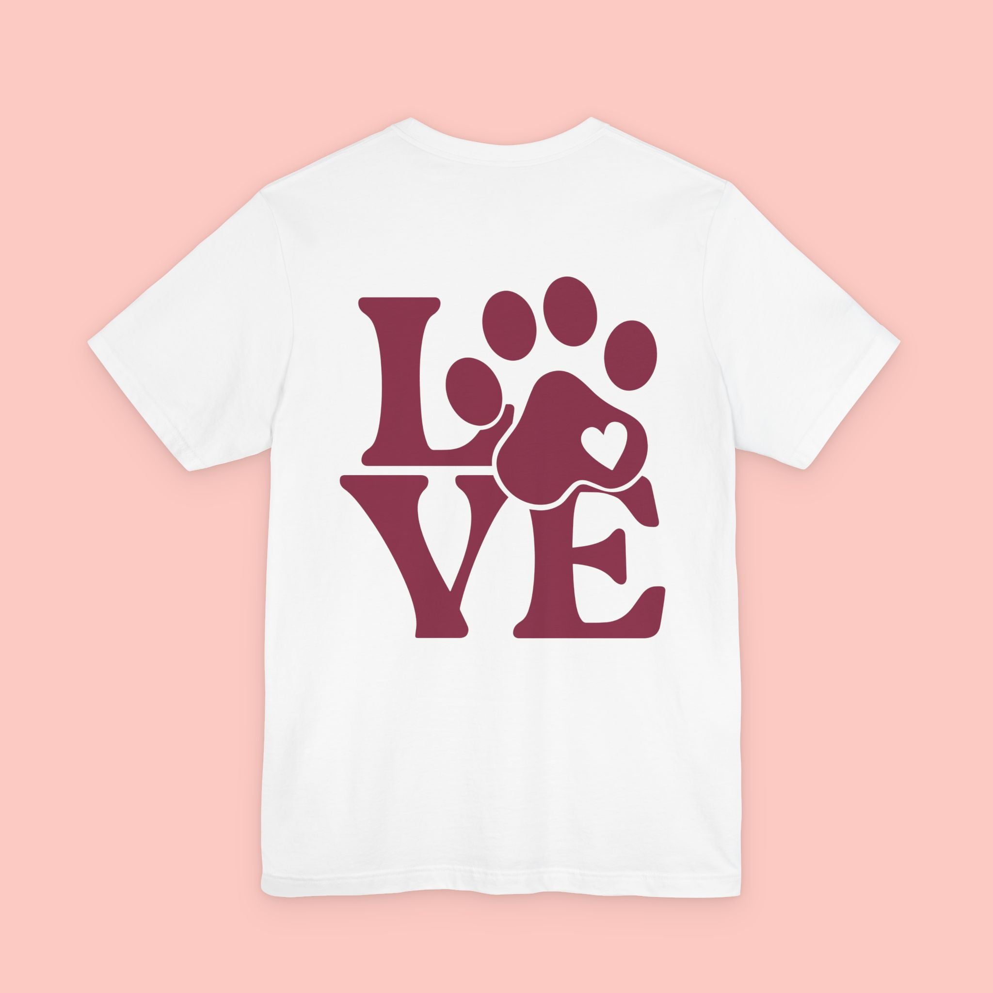 Dog Paw "LOVE" Tee - Pet Lover Graphic T-Shirt